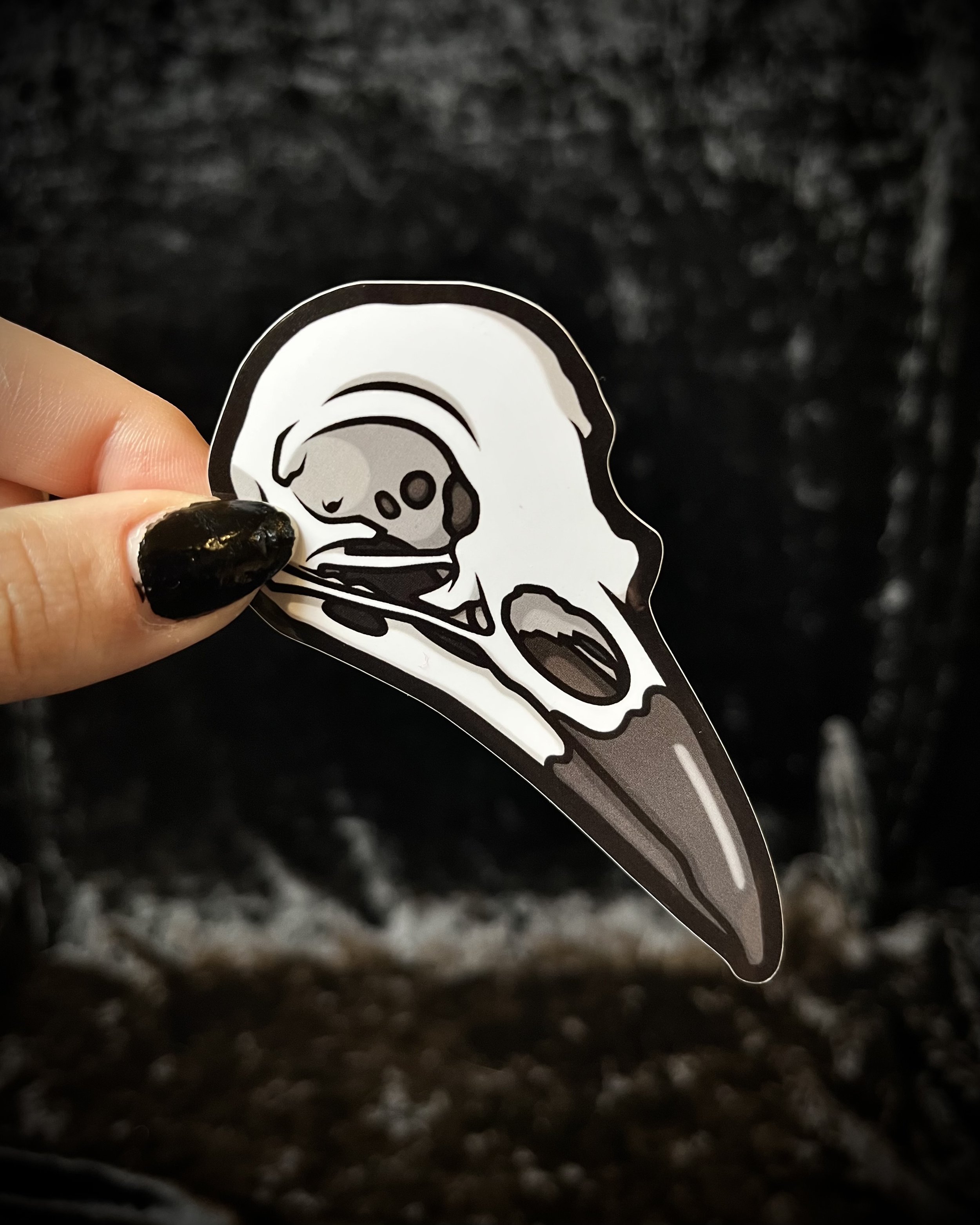 Spooky Crow Skull Sticker