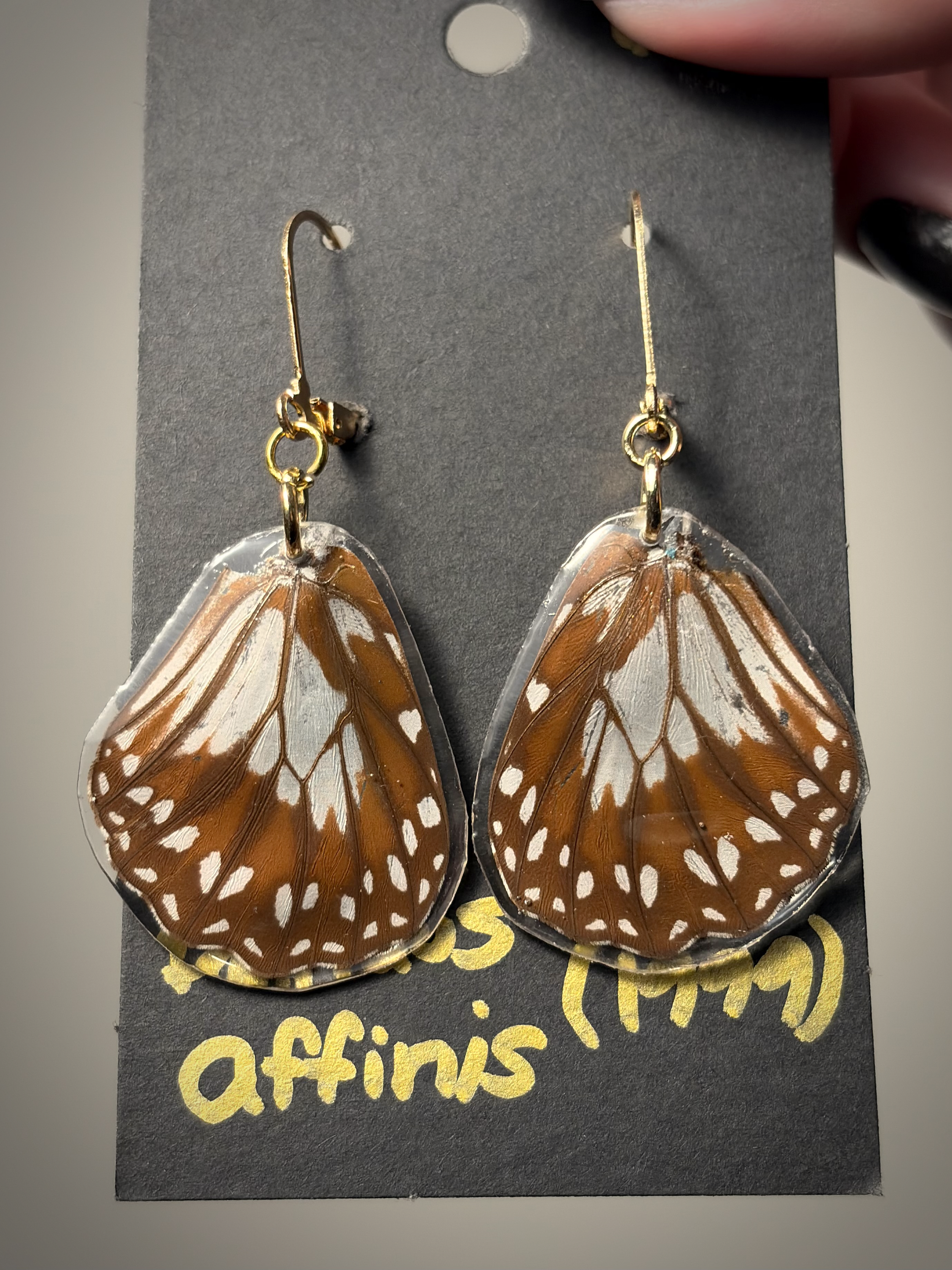 Vintage Swamp Tiger Butterfly Earrings - Hindwings