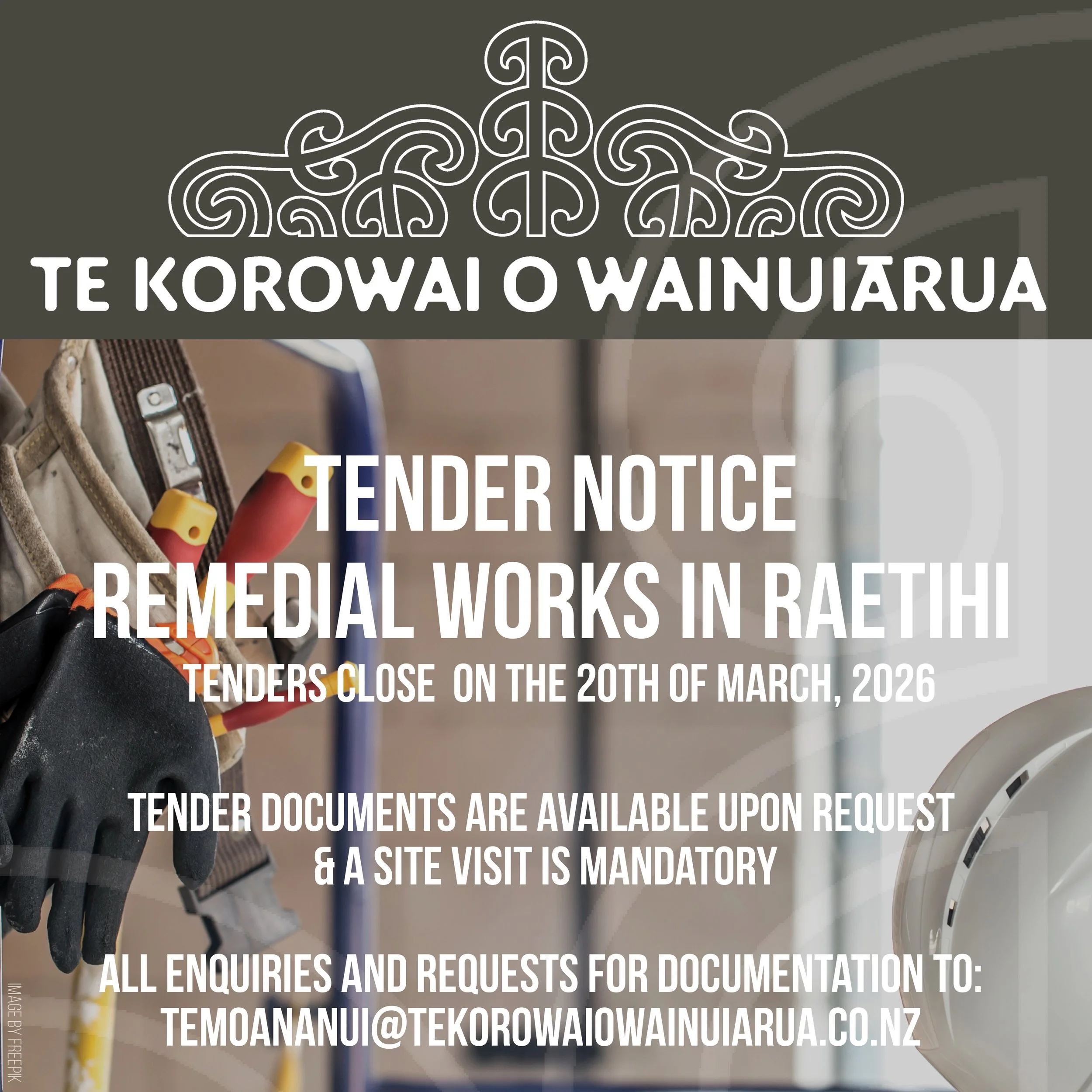 Tender Notice Remedial Works in Raetihi