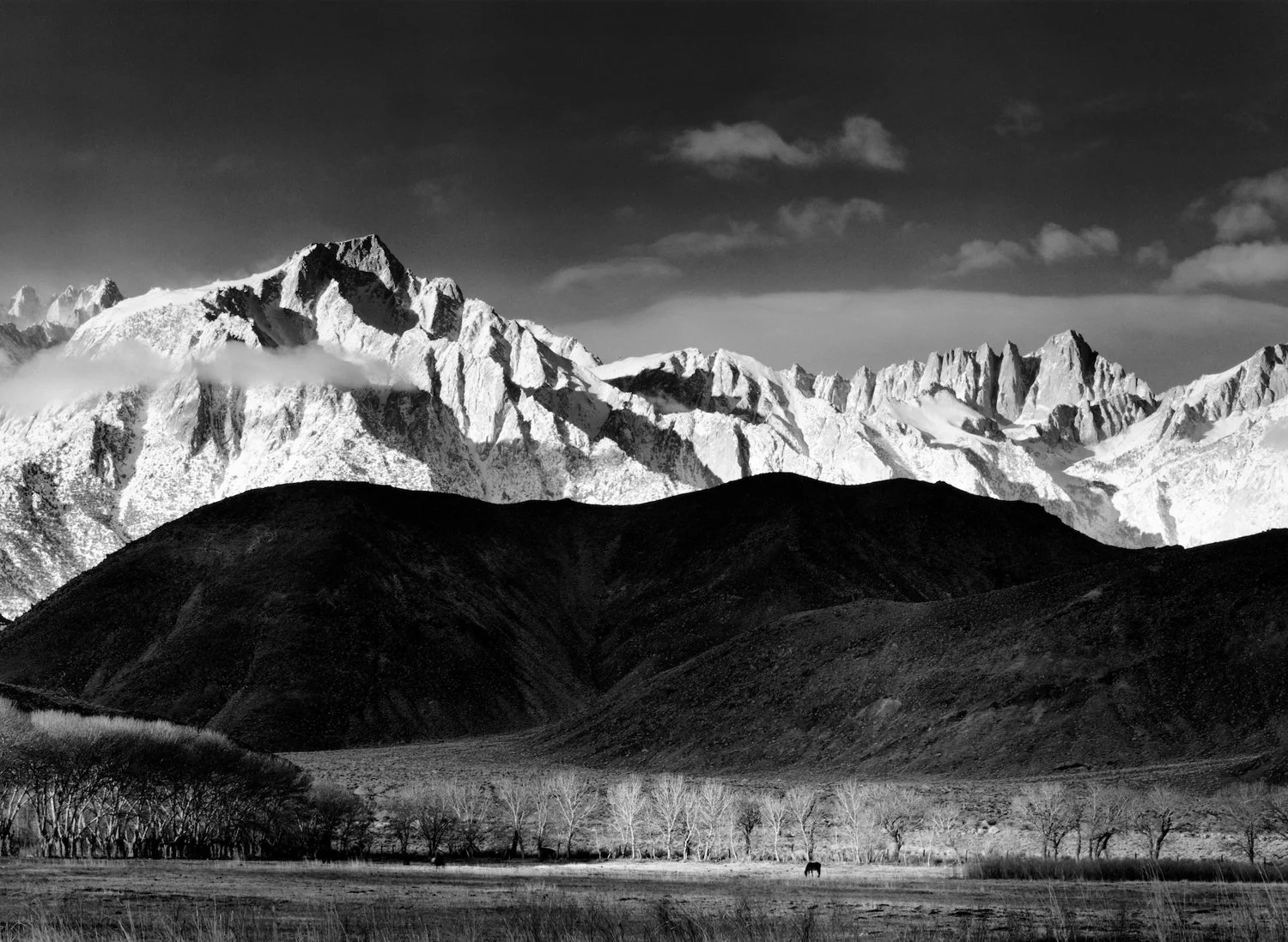 Ansel Adams, Winter Sunrise, The Sierra Nevada, From Lone Pine, California, 1944, gelatin silver print