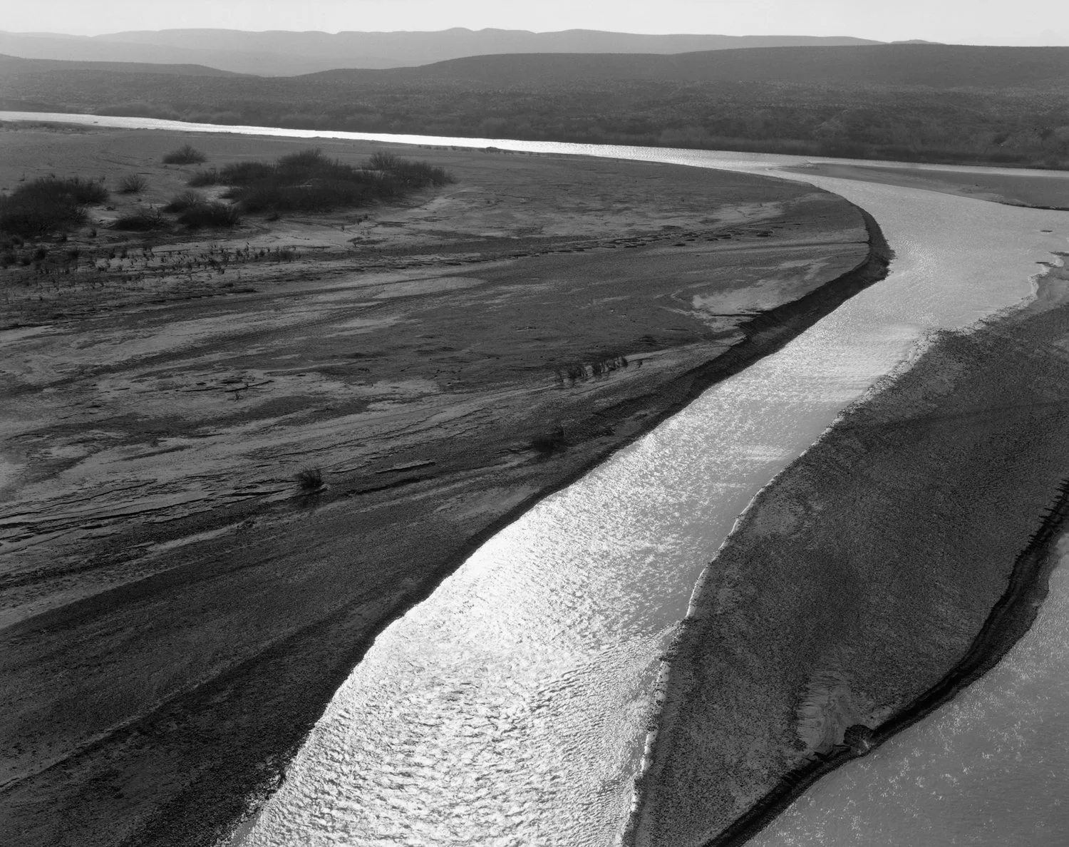 Ansel Adams, Sandbar, Rio Grande, Big Bend National Park, Texas, 1947, gelatin silver print