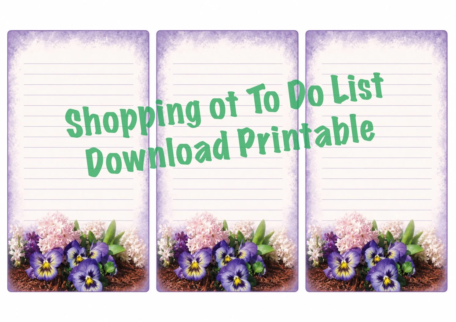Flower 002 shopping/ to do list download printables