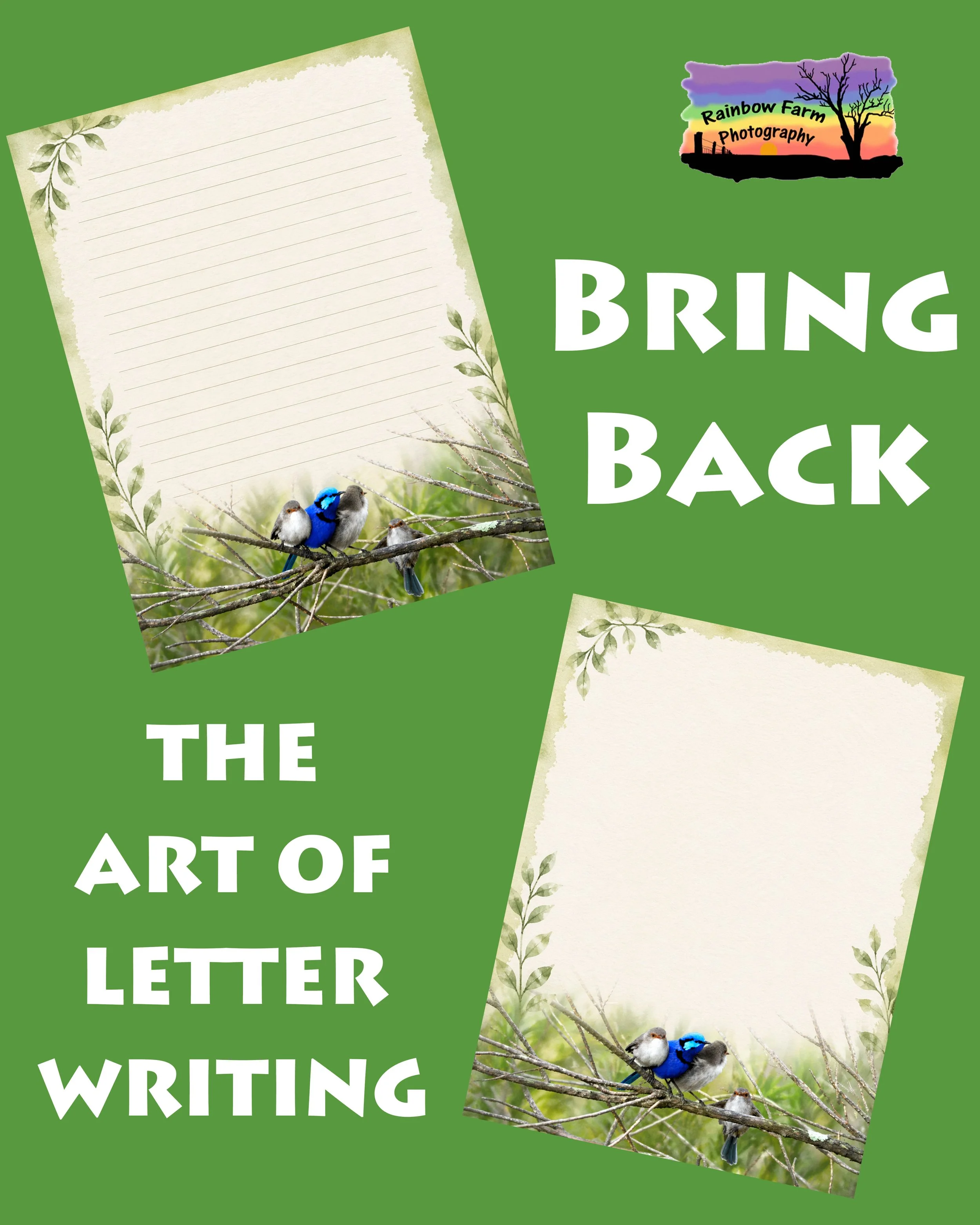 Blue Wren 003 Note Letter Writing Paper