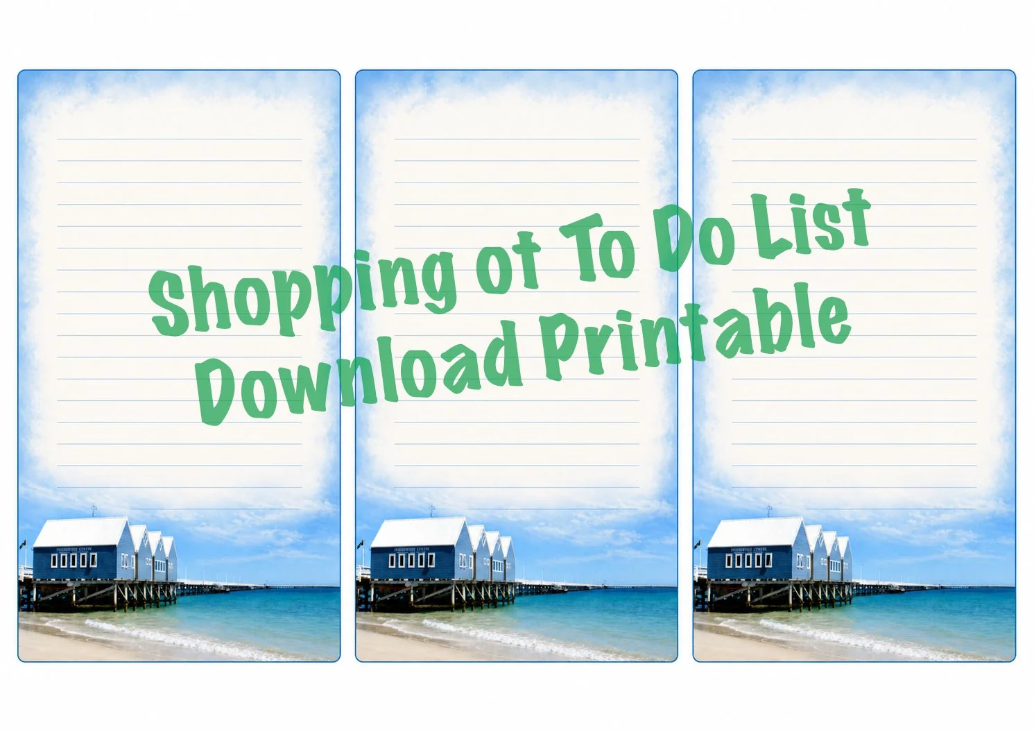 Busselton Jetty shopping/ to do list download printables