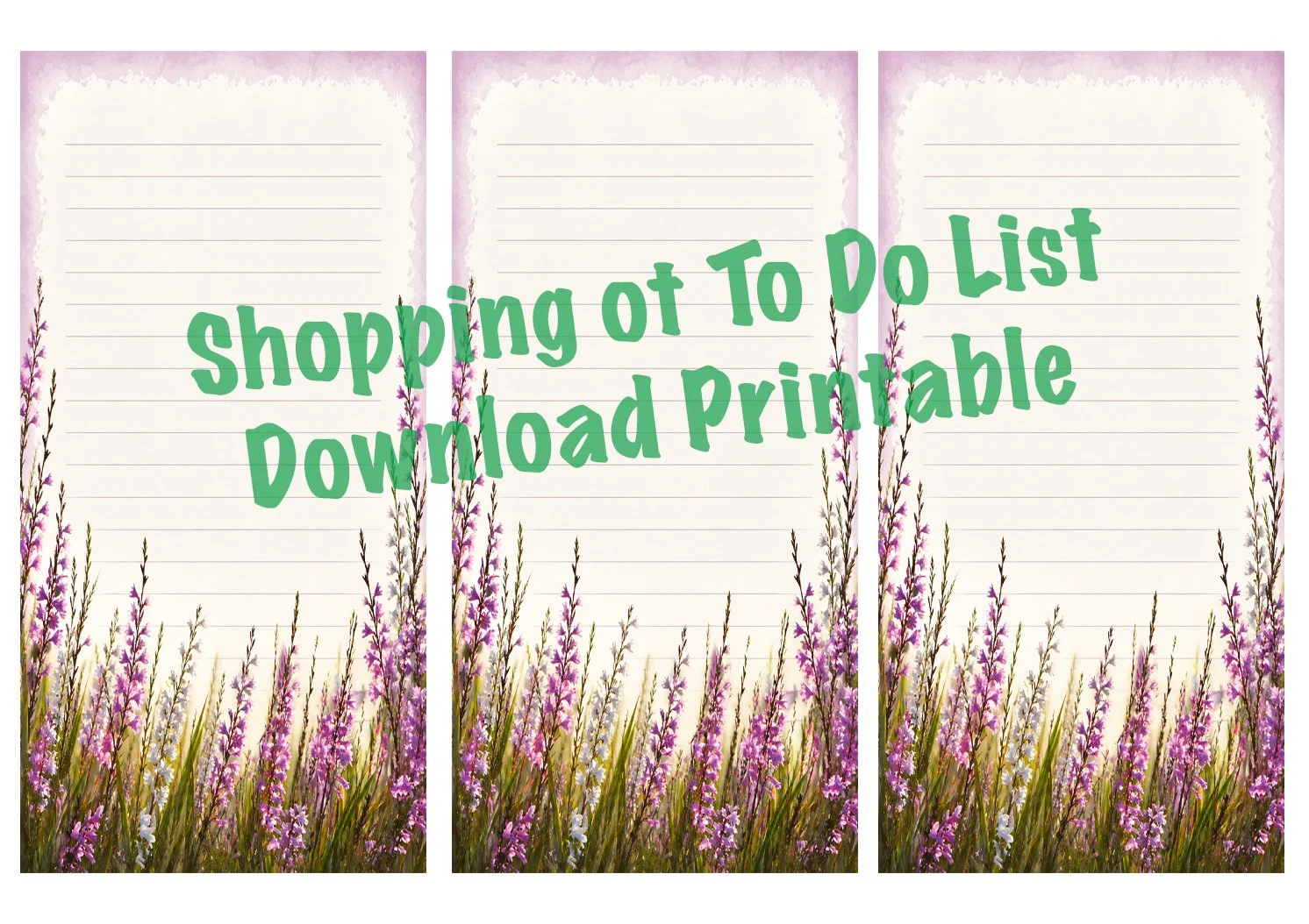 Flower 001 shopping/ to do list download printables
