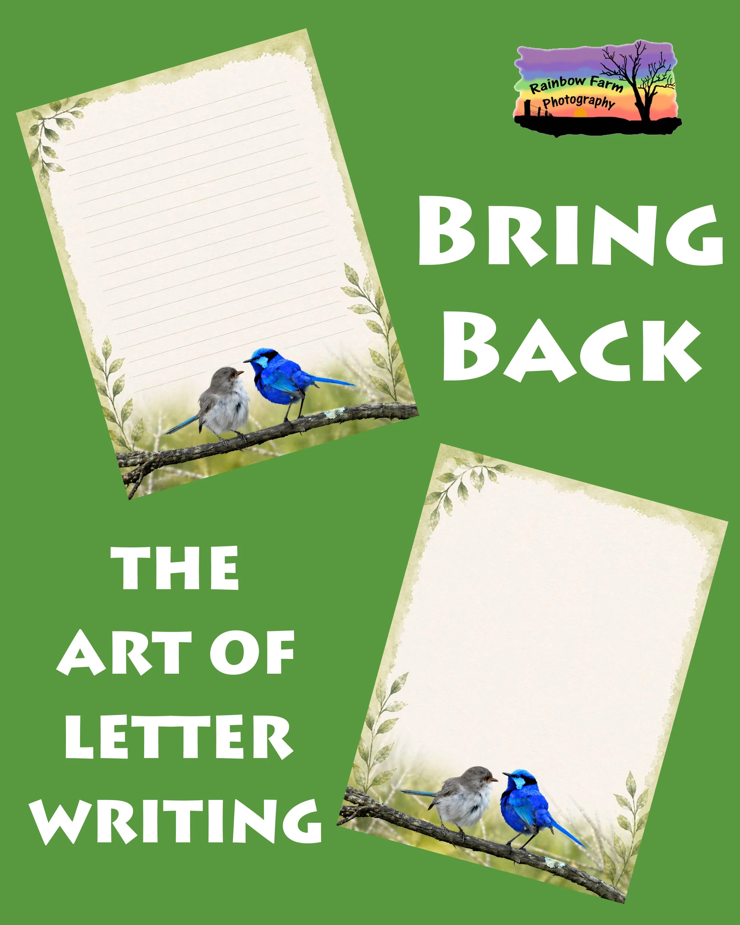 Blue Wren 002 Note Letter Writing Paper