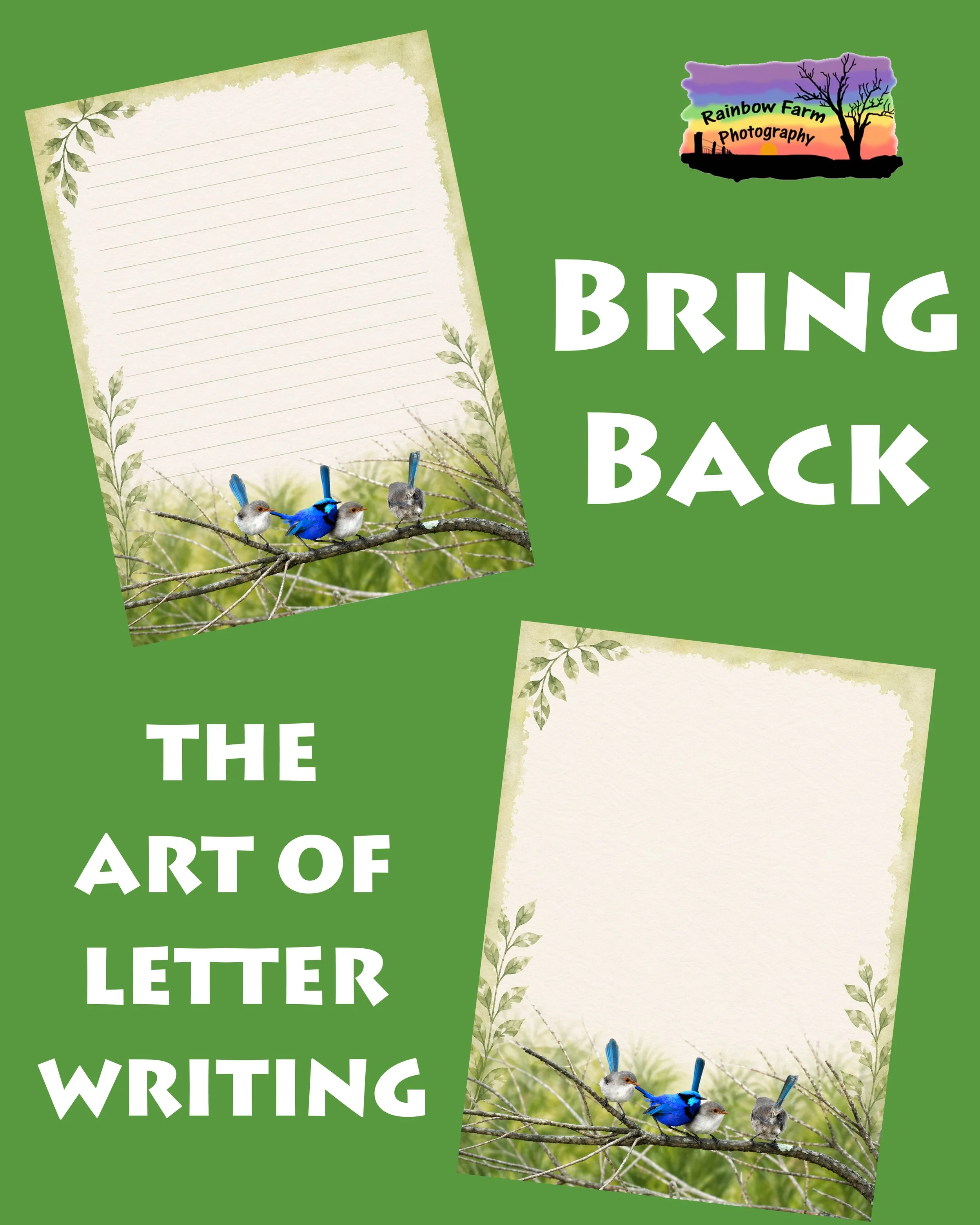 Blue Wren 004 Note Letter Writing Paper