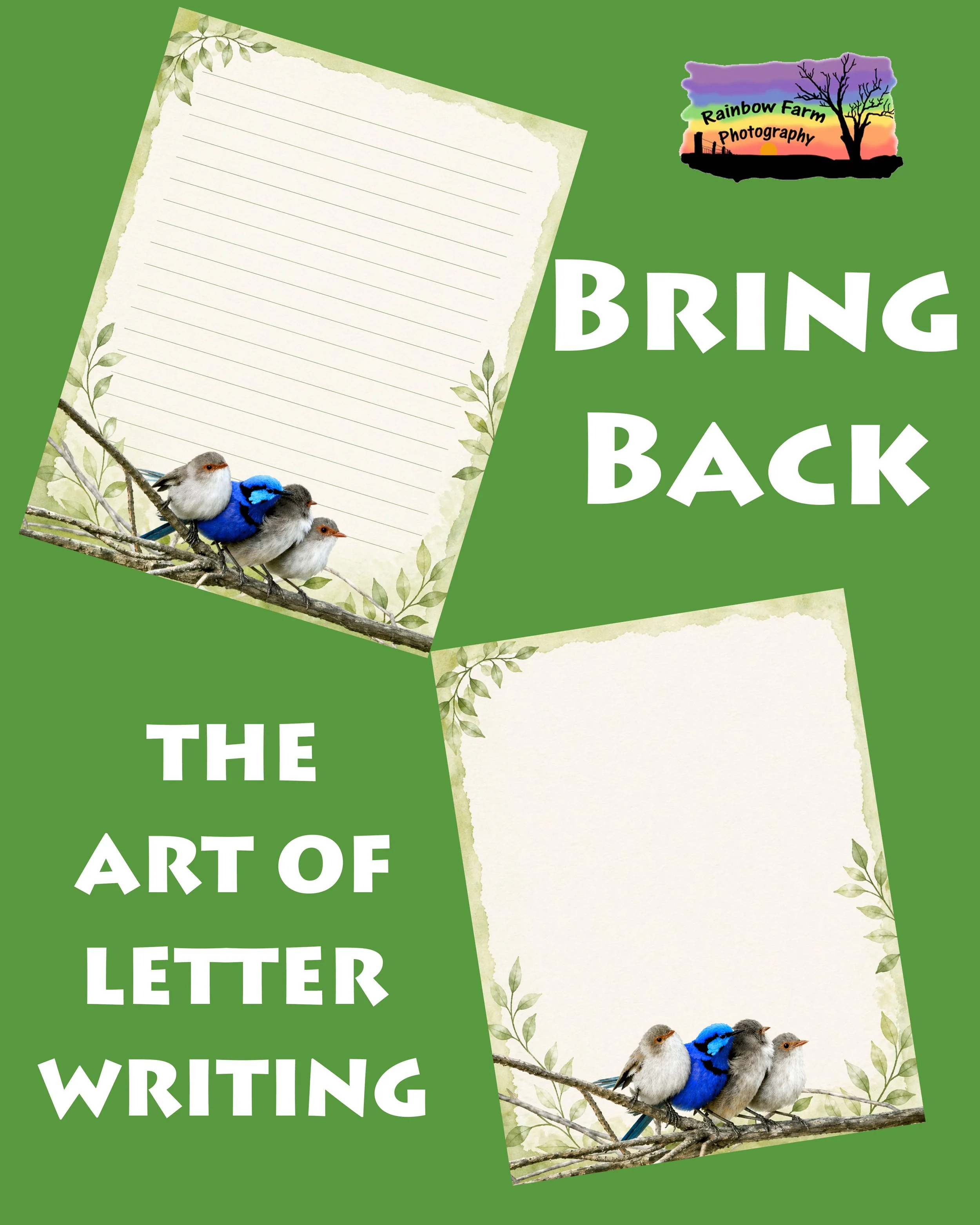 Blue Wren 001 Note Letter Writing Paper