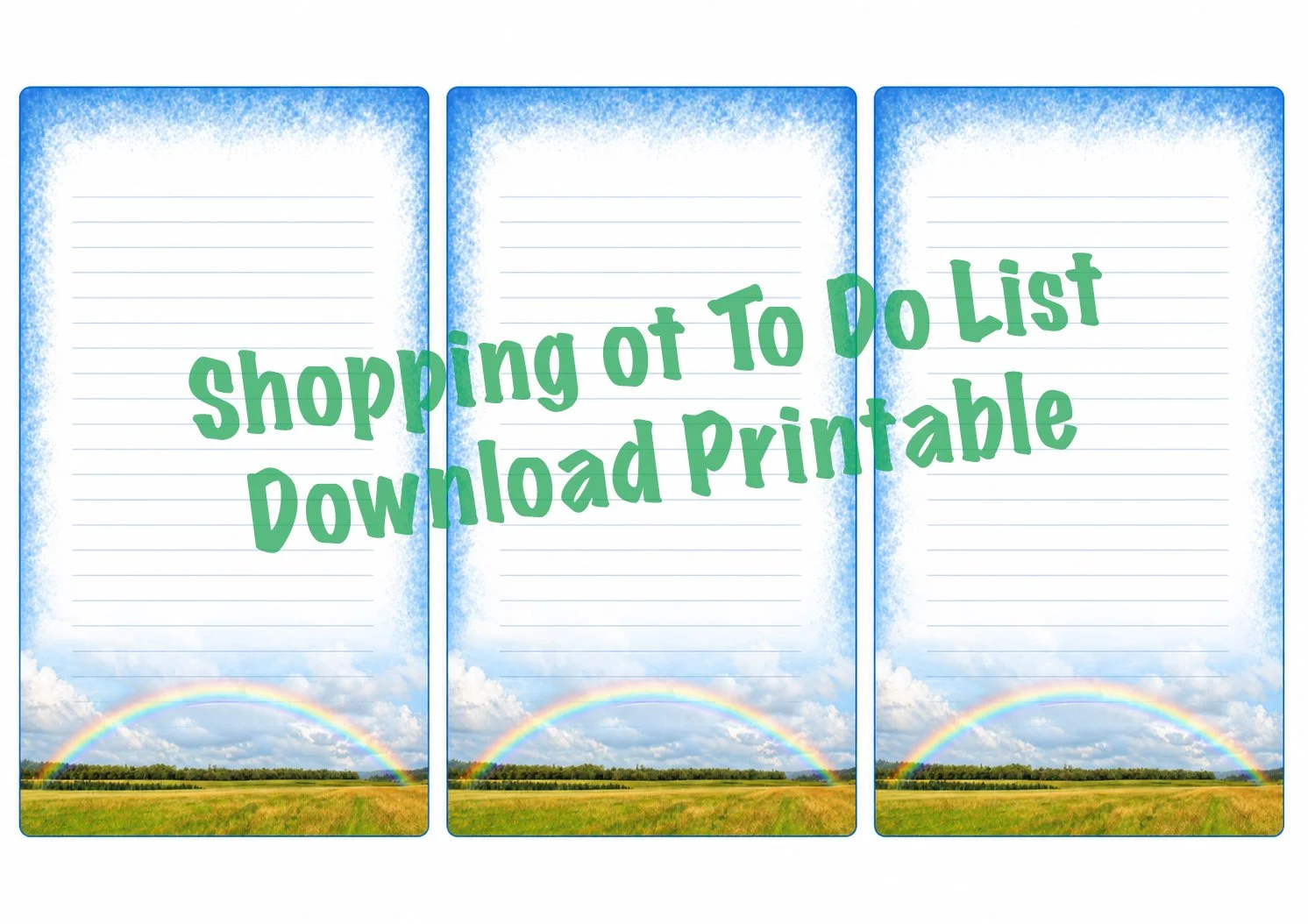 Rainbow shopping/ to do list download printables