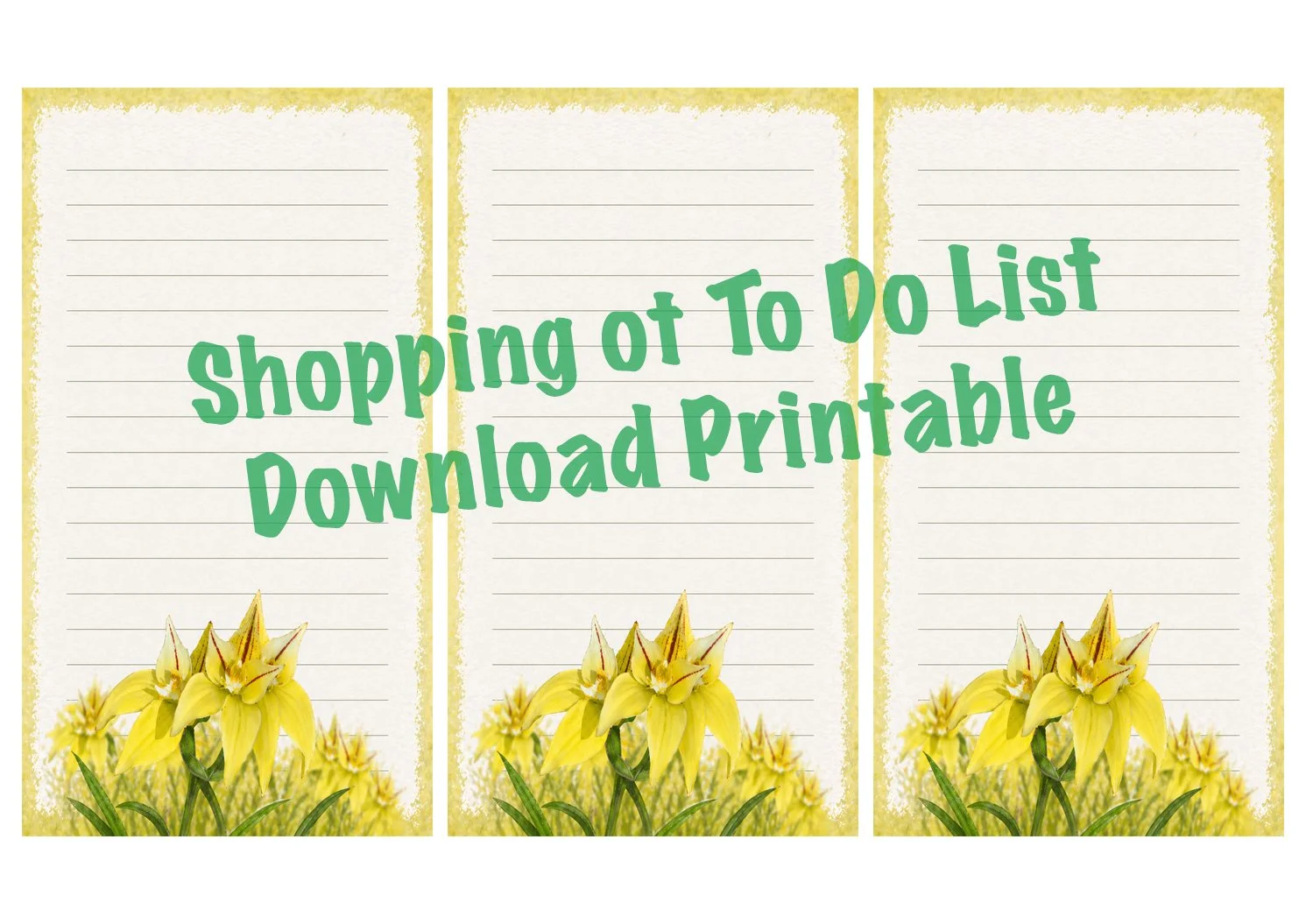 Flower 003 shopping/ to do list download printables