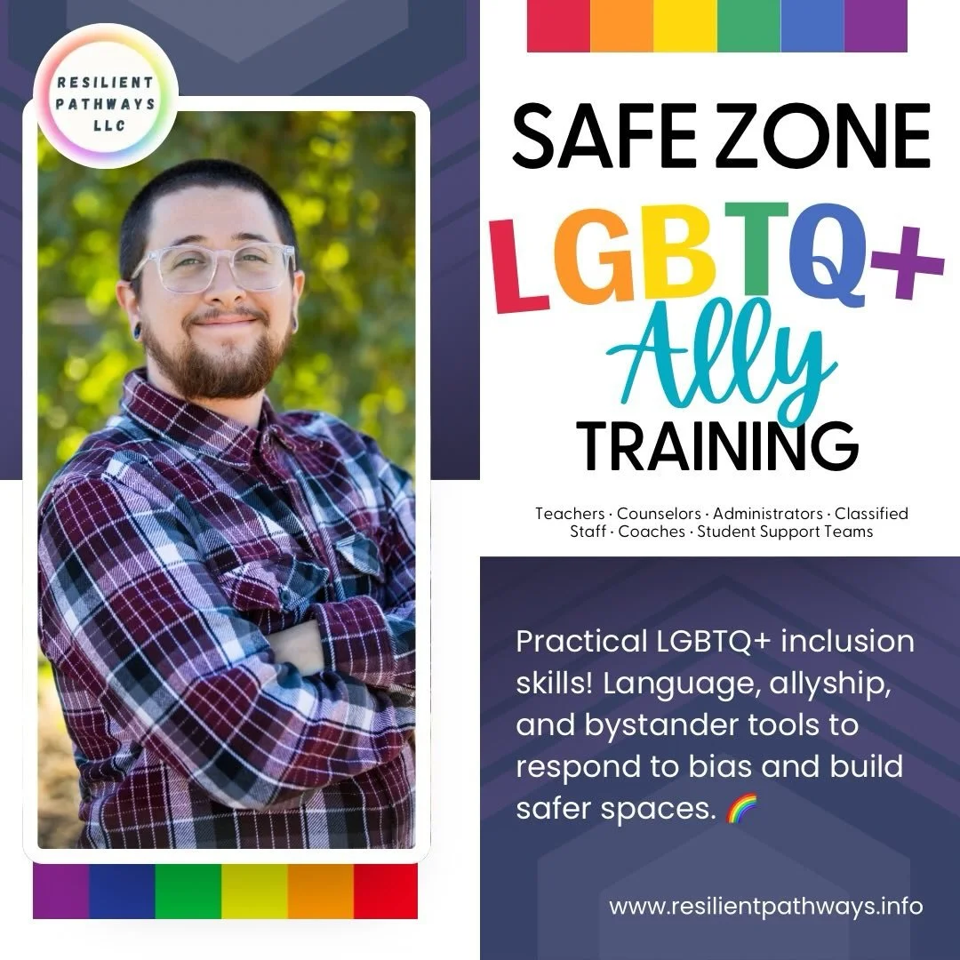 Creating safer, more inclusive spaces starts with education. 🌈

Our Safe Zone LGBTQ+ Ally Training equips educators, counselors, administrators, and student support teams with practical tools for inclusive language, active allyship, and responding t