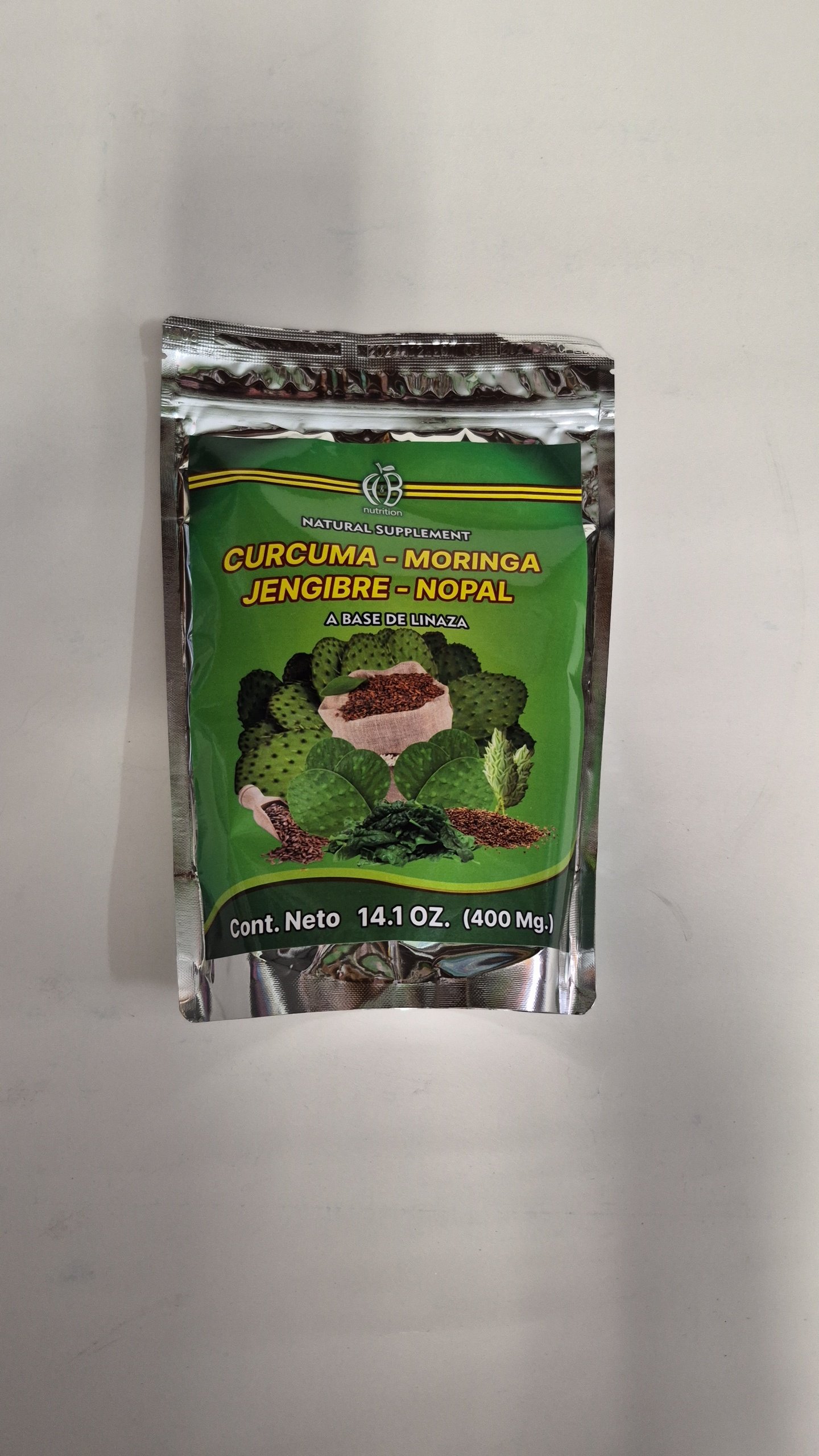 Cúrcuma,  Moringa, Jengibre,  Nopal