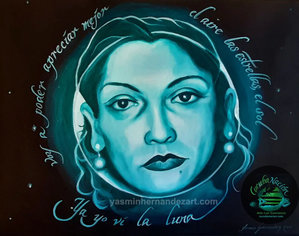 "Ya yo vi la luna" 2019, Acrylic on canvas, 14 x 18”
I started this piece on March 1st, 2018, when the full moon coincided with the anniversary of the mission Lolita Lebron led in Washington that date in 1954 to protest US colonialism in Puerto R