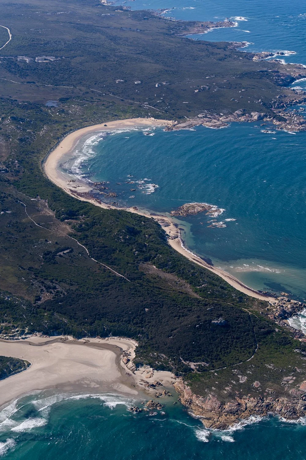 Flinders Island Flights | Flinders Island Aviation | Bay on Flinders Island from above