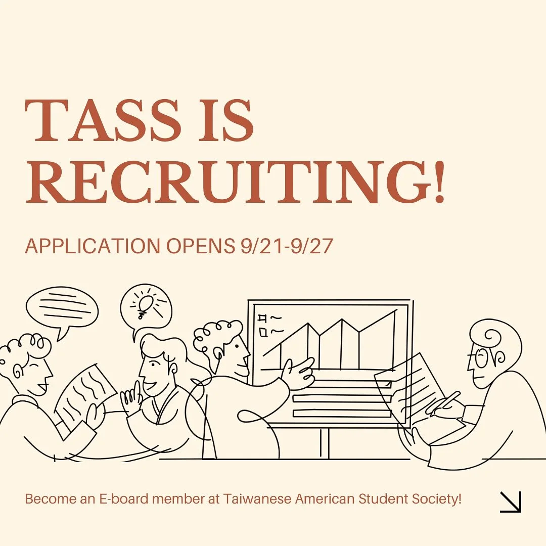 Hope you all enjoyed our boba and picnic events these past two days! We&rsquo;re writing to let you know that our 2024-2025 TASS E-board applications are now LIVE! You can find the link in our bio. The application will close Friday, September 27th at