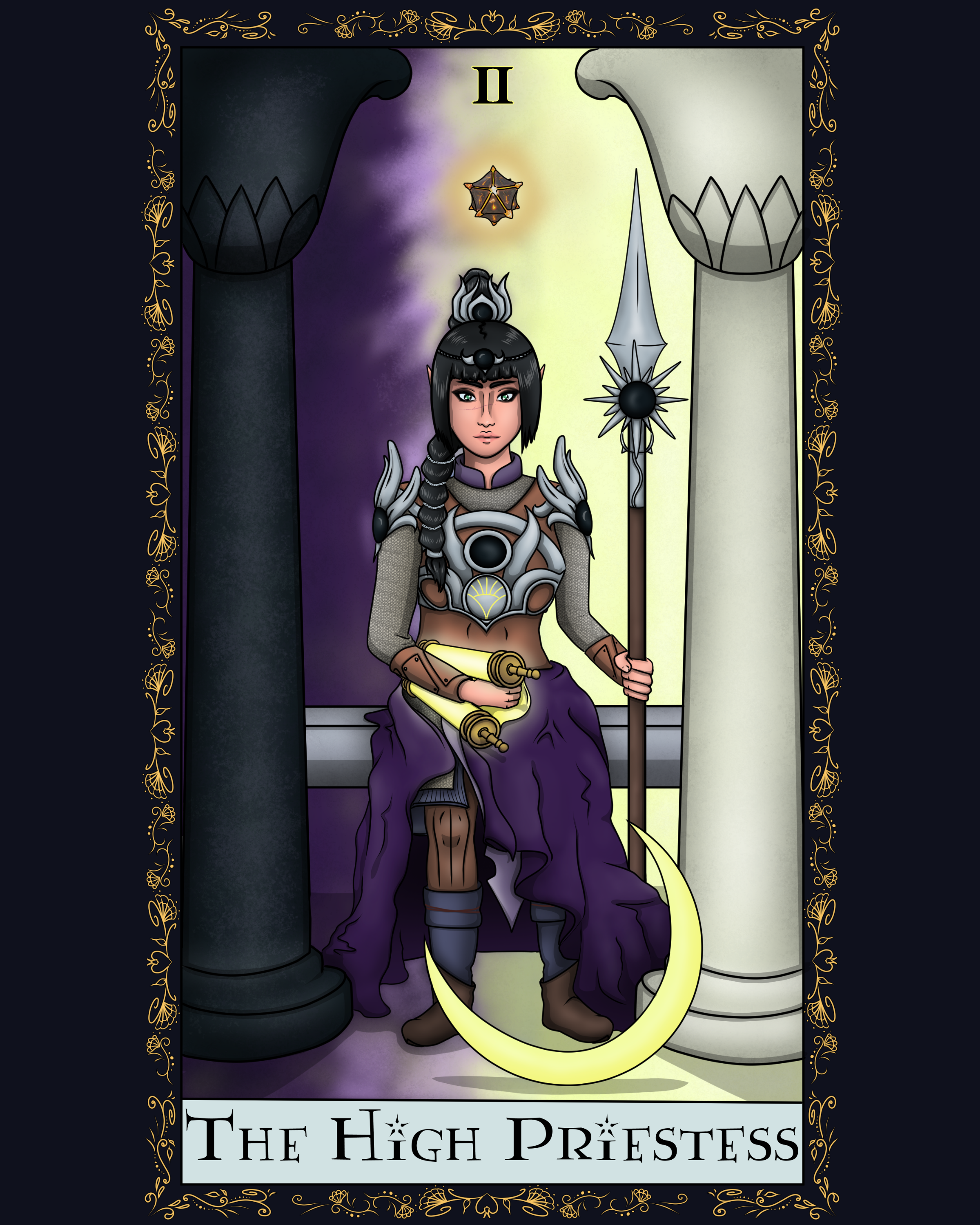 The High Priestess - Shadowheart Baulder's Gate 3 Tarot Card Print