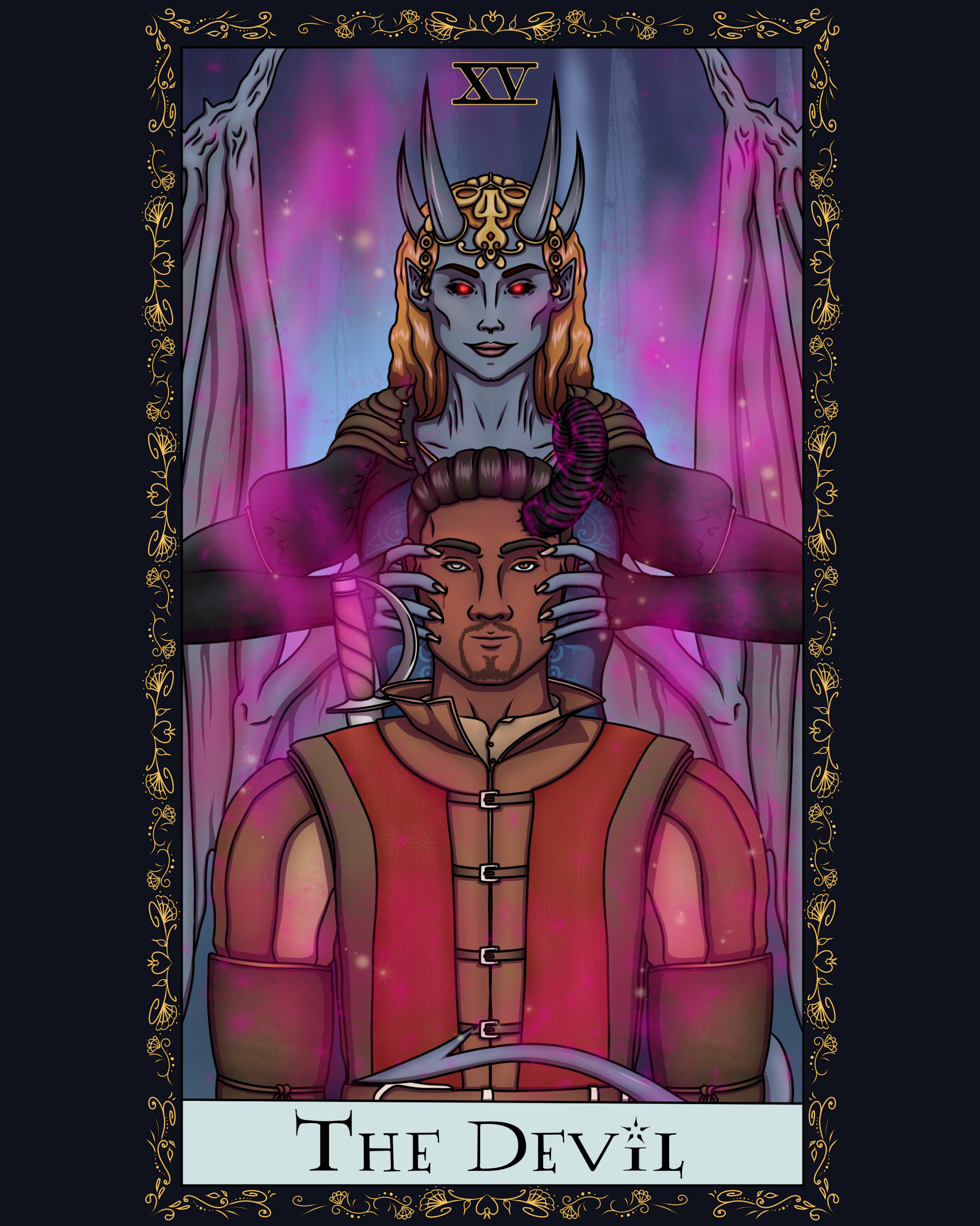 The Devil - Wyll & Mizora Baulder's Gate 3 Tarot Card Print