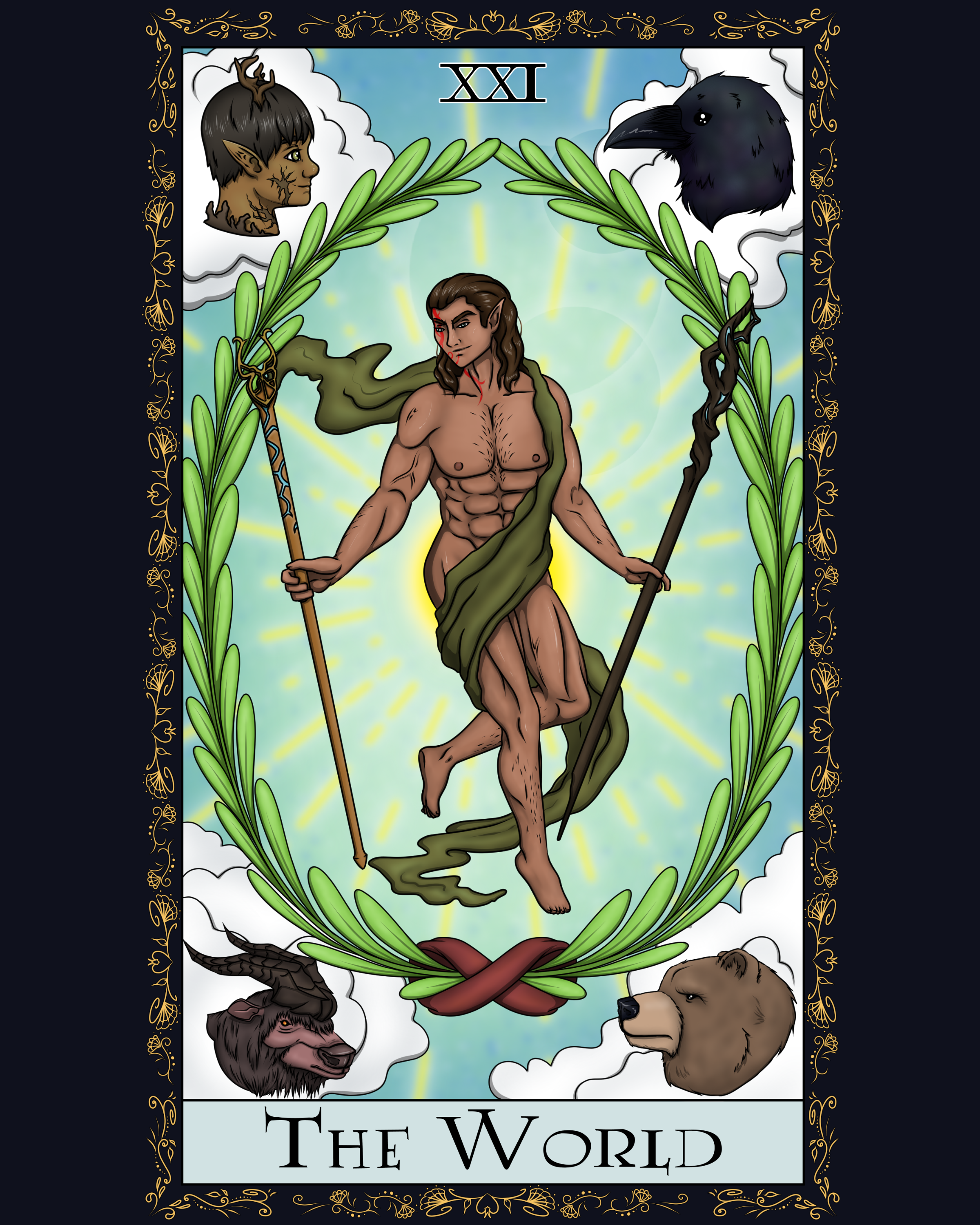 The World - Halsin Baulder's Gate 3 Tarot Card Print