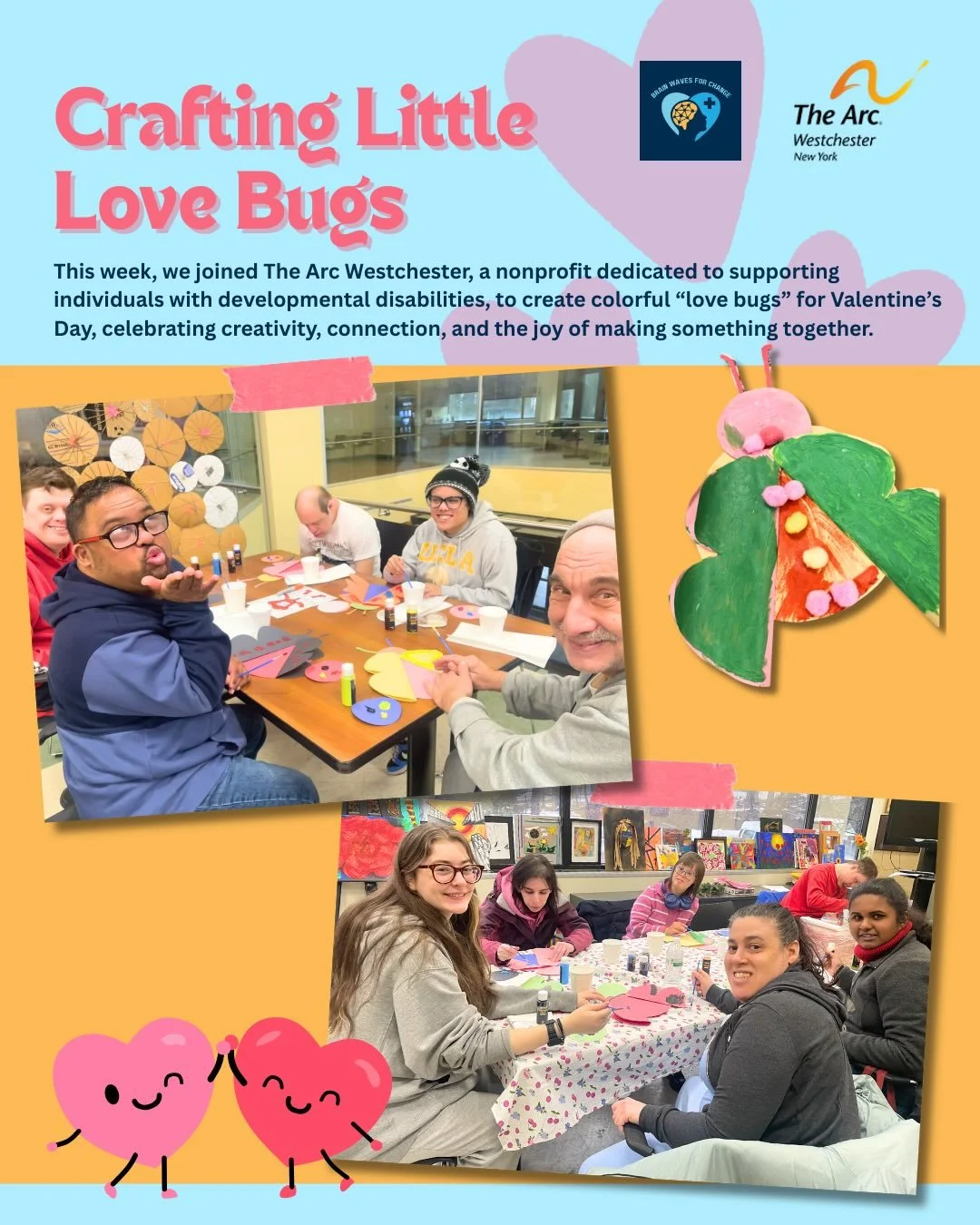 🐞 We had a great time returning to @arcwestchester for a Valentine&rsquo;s craft day! Decorating &ldquo;love bugs&rdquo; together was such a fun way to spend the morning. Thank you to their team for welcoming us back and creating space to share crea