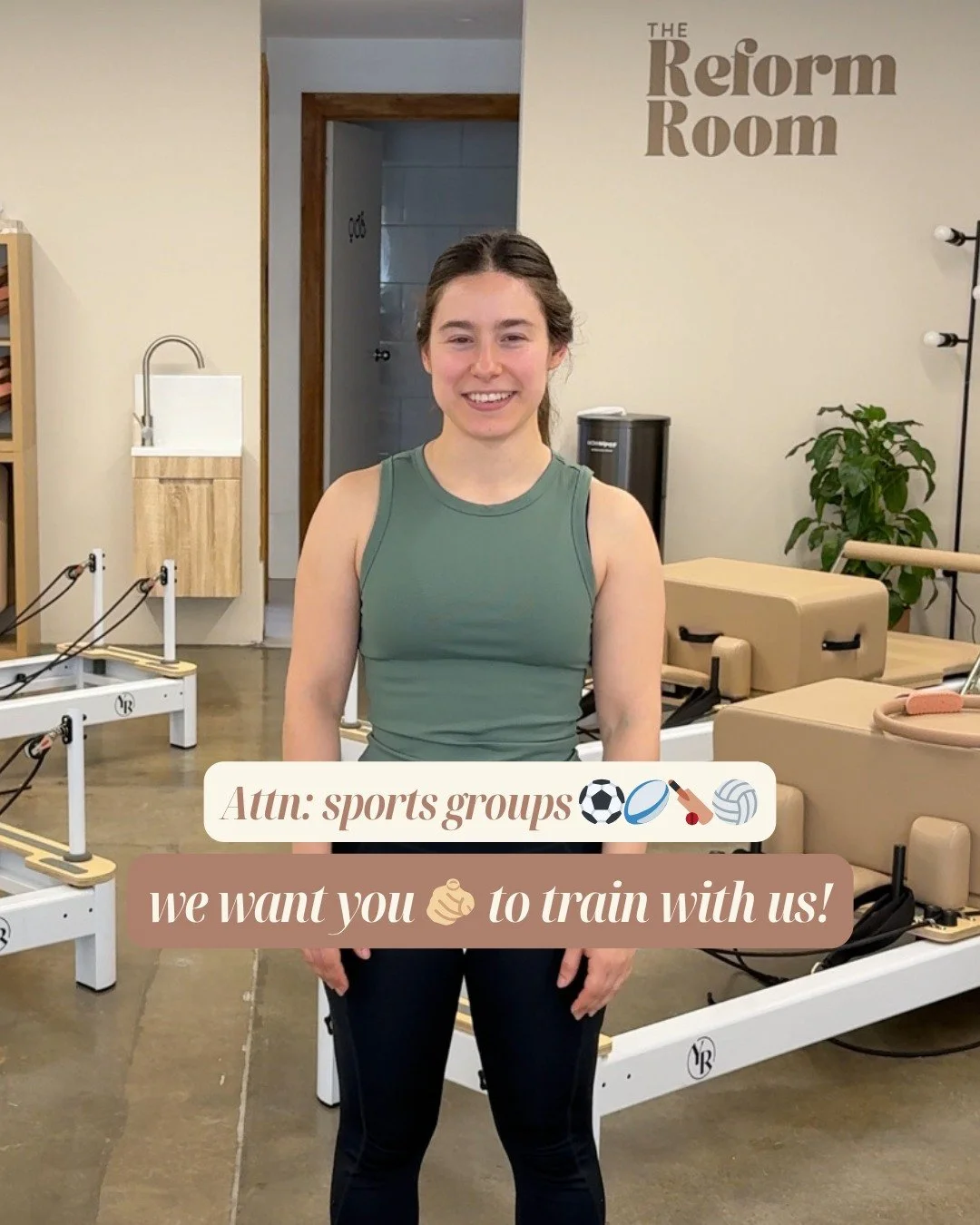 That&rsquo;s right! If you&rsquo;re part of a sporting club or group, we&rsquo;d love to have you train with us 🤗

There are so many benefits to including reformer pilates in your standard training schedule &amp; with the ability to do so as a group