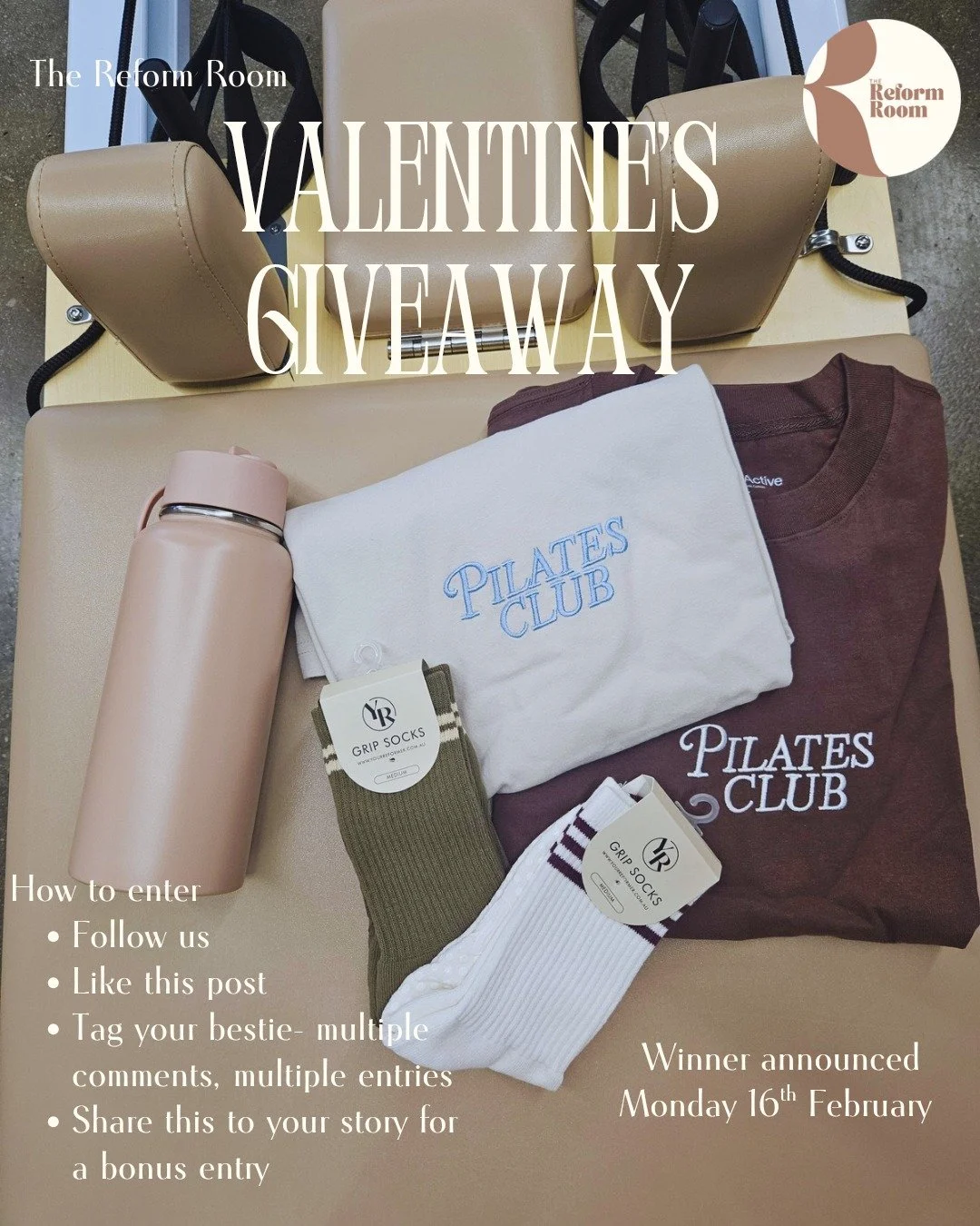 ✨️ GIVEAWAY TIME ✨️

Valentines shouldn't be just about that special man in your life, our besties mean the world to us and it's time to show them some love 💕

We're giving you the chance to win the ultimate pilates bundle for you and your bestie 🩷