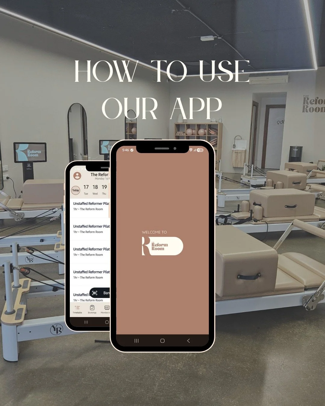 Your pilates routine, made easy!
Have you downloaded our app yet?

Make your visit to The Reform Room seamless, 
🤎View the timetable and book your session
🤎Purchase your membership or class pack
🤎Manage your bookings and cancel them if you need
🤎