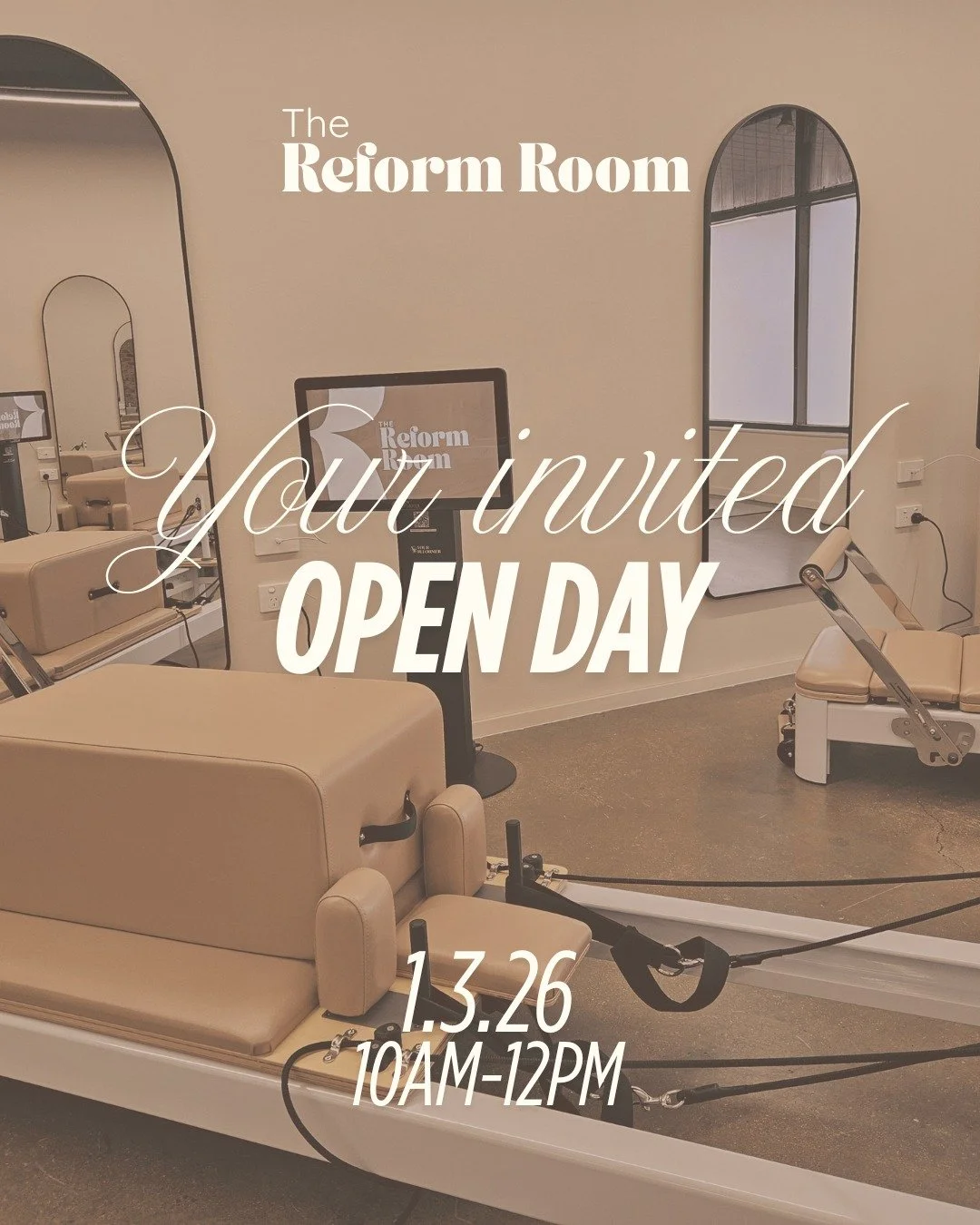 ✨️ SAVE THE DATE ✨️ 

Ever wondered what The Reform Room really is? 
Now's your chance to step inside and take a look for yourself. 

To celebrate our 1st birthday, we're having an open day! 
Come visit us for a free trial, explore the studio and ask