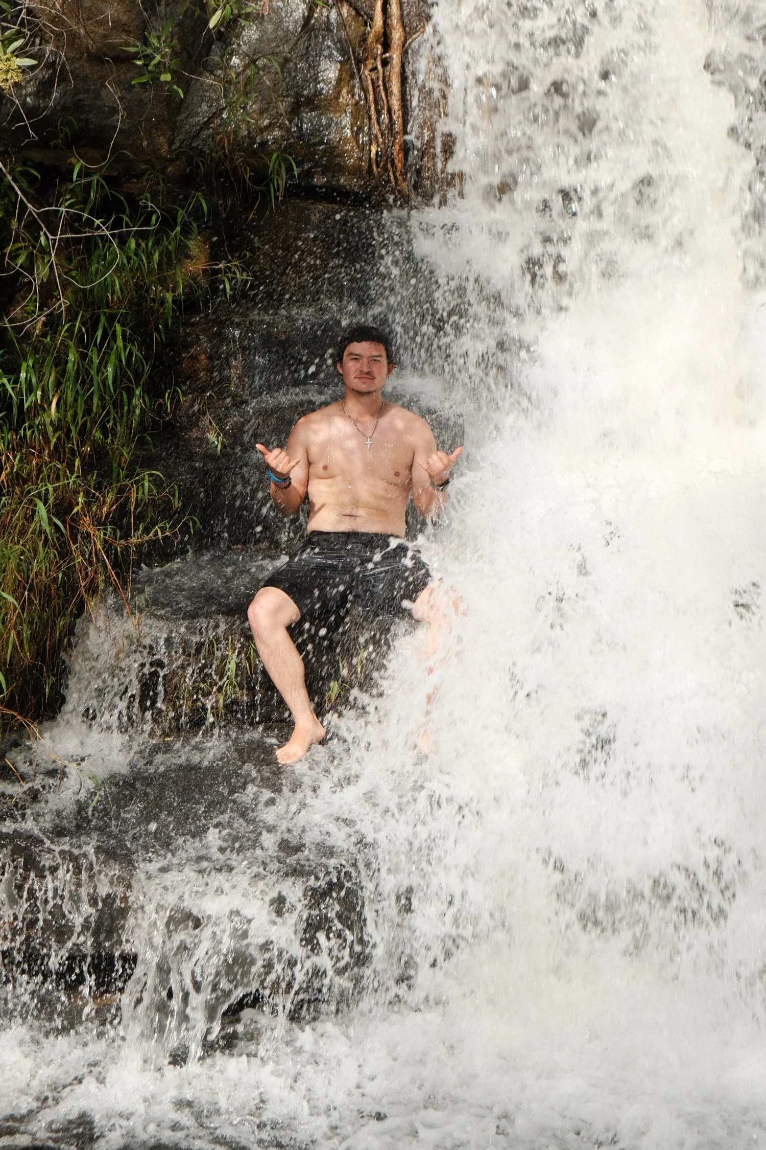  In the waterfall 
