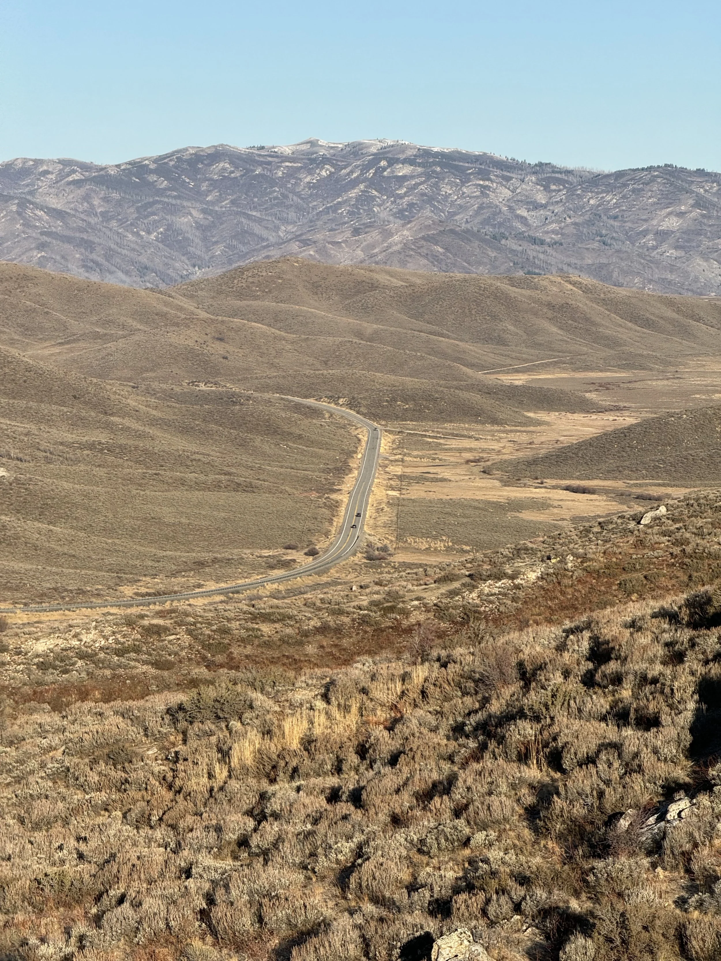  Route 20 driving into the Sawtooth Mountain Range 