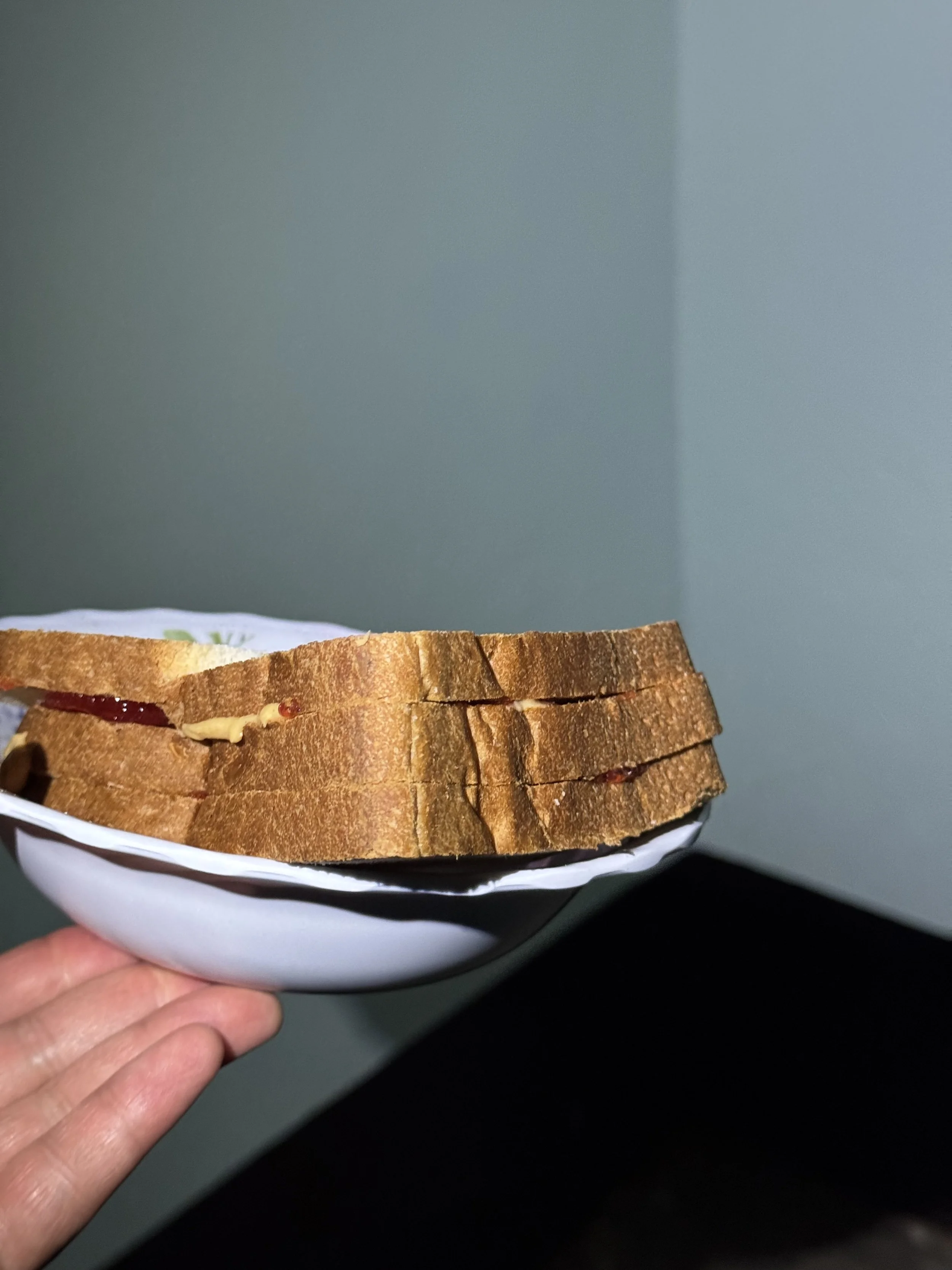  A triple decker PB&amp;J 