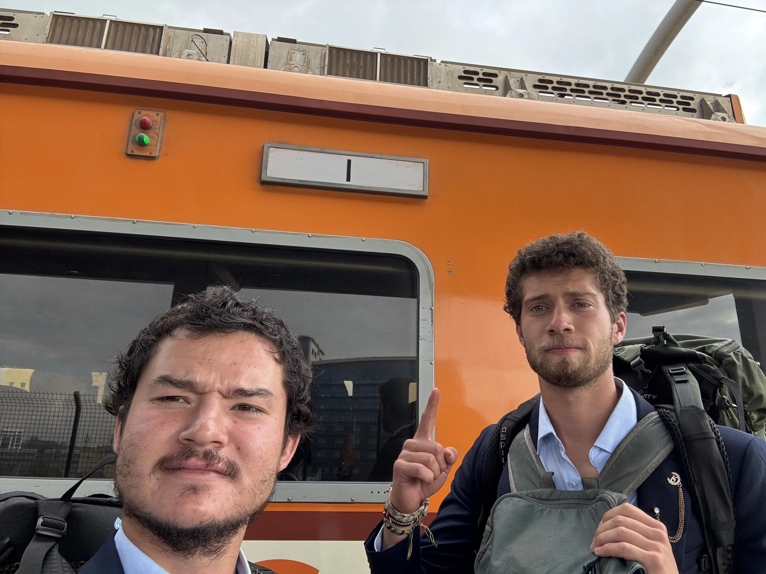  Disembarking from our first class train ride 