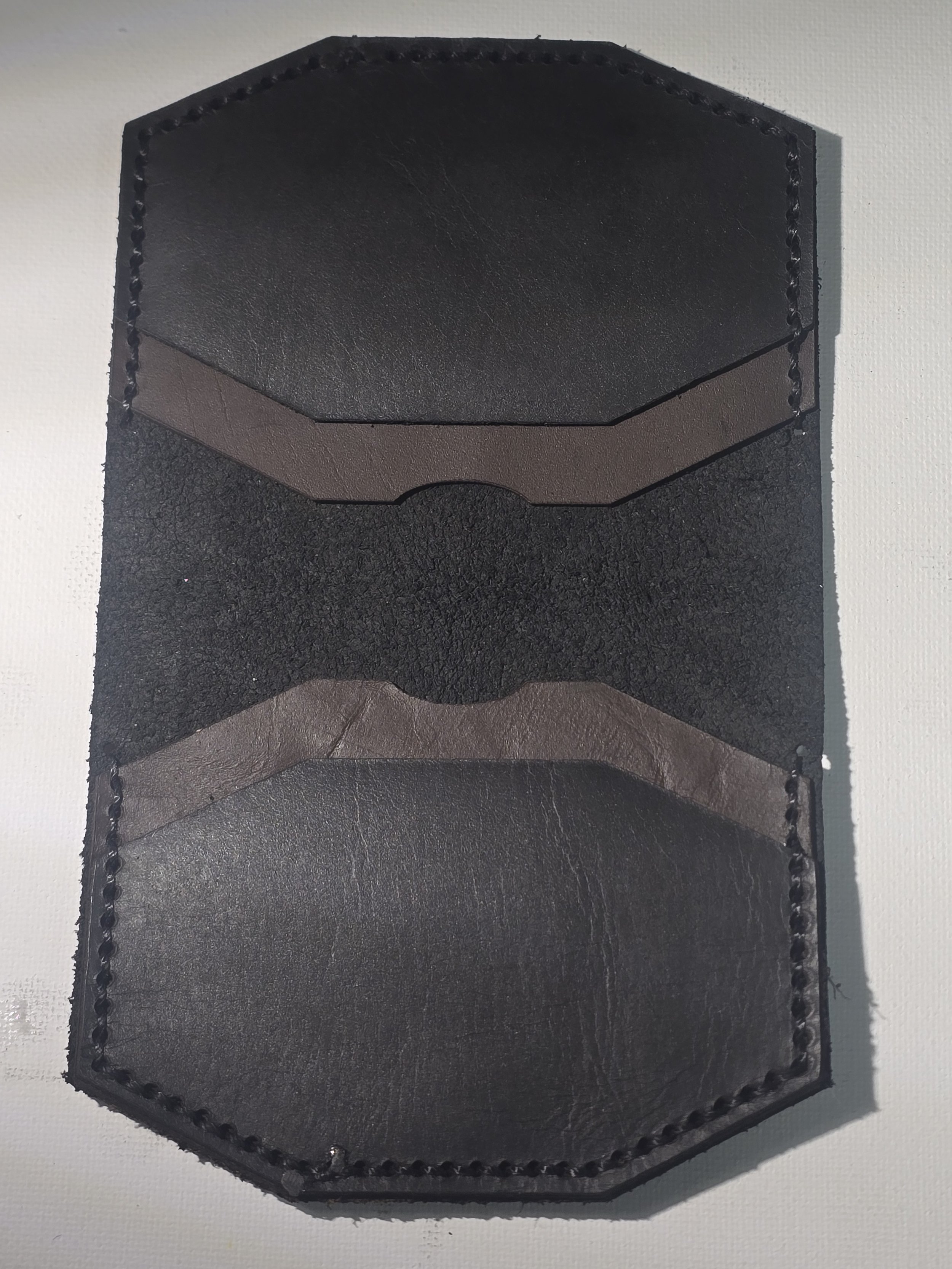 Brown and Black 2 Tone Octagon Wallet