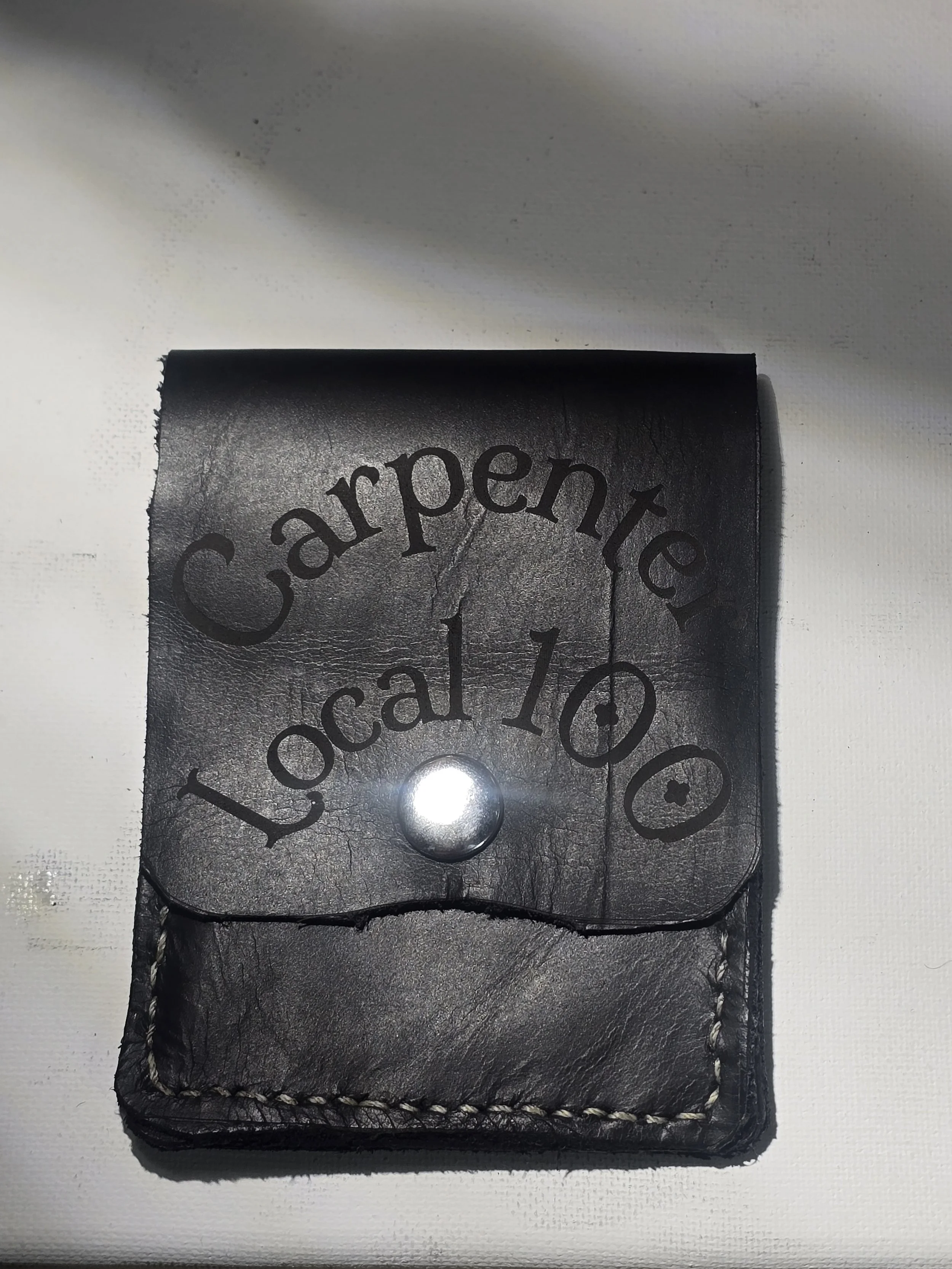 Carpenters Local 100 Black and Brown Leather Snap Wallet