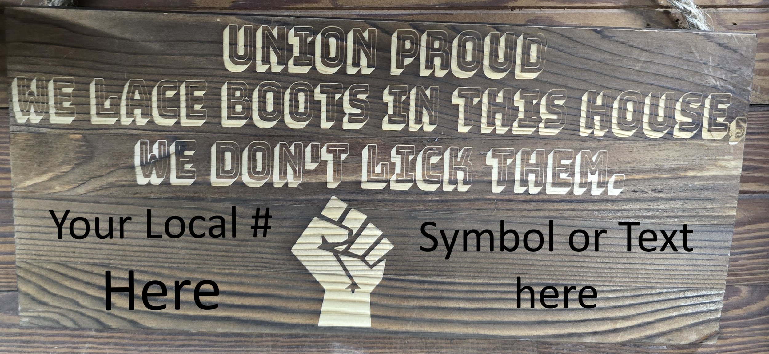 Union Proud Custom Wood Sign – Personalized with Local Number or Emblem