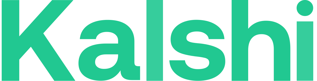"Kalshi" logo written in green. Prediction market company.