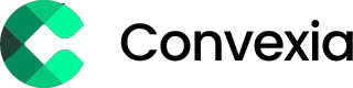 A mosaic logo of different shades of green in the shape of a "C", with "Convexia" written in black text to the right. AI-powered drug discovery.