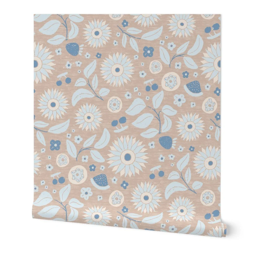 Beach Bohemian Living Room: Infuse Coastal Vibes with Peel and Stick Wallpaper