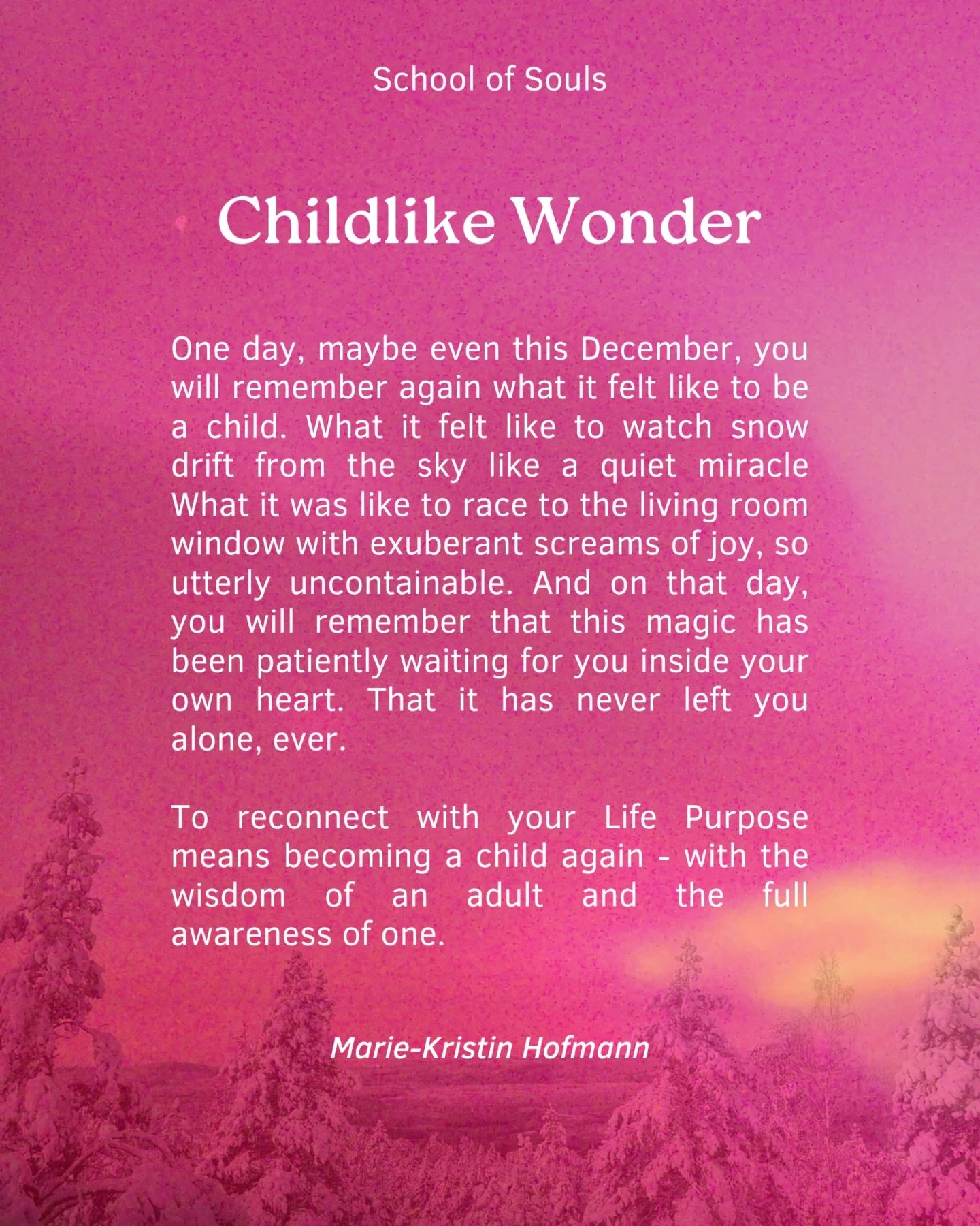 What if you woke up one of these December days and lived that day like you were a child again? ❄️ Living isn&rsquo;t thinking, it&rsquo;s being here, celebrating life, exploring with curiosity and pure pure joy and wonder.