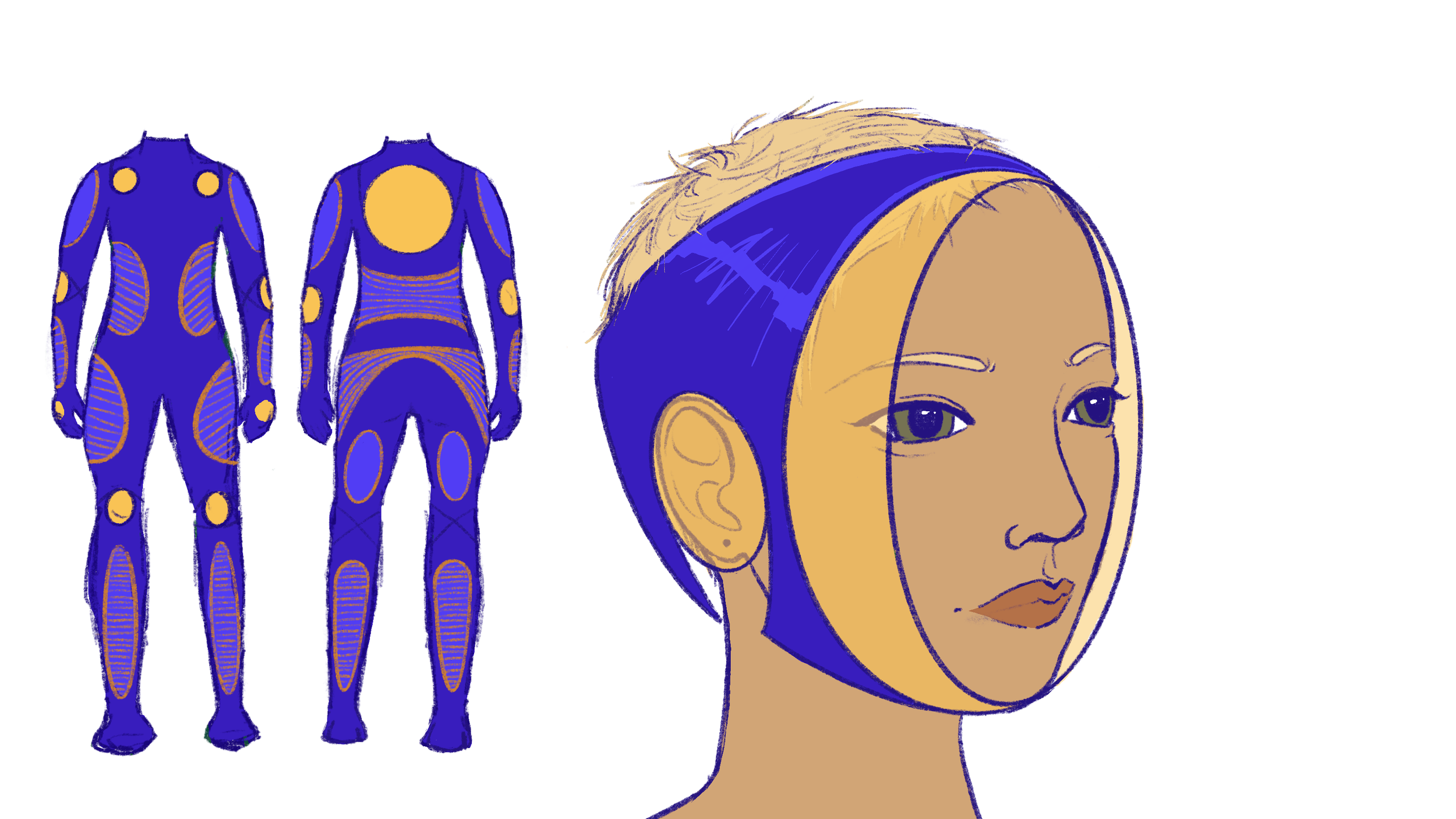 Illustration of the human body with highlighted nerve pathways, showing front and back views, and a close-up of a woman's profile with nerve pathways mapped on her head.