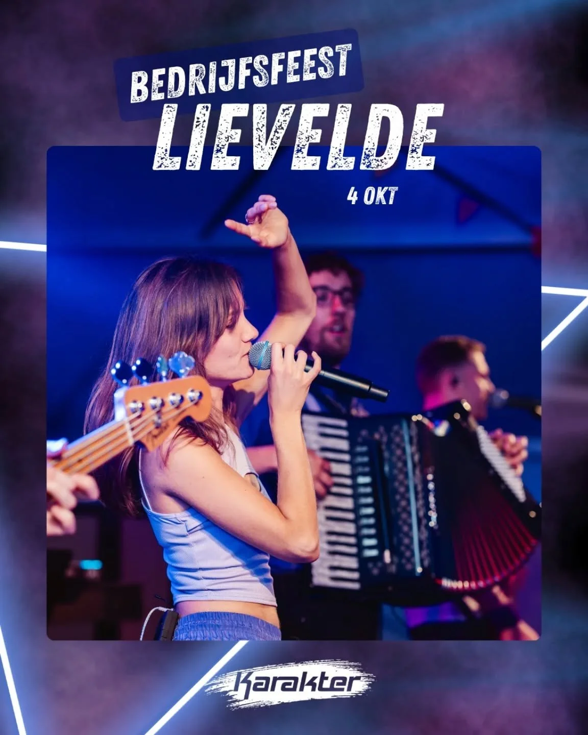 Morgen een 𝗯𝗲𝗱𝗿𝗶𝗷𝗳𝘀𝗳𝗲𝗲𝘀𝘁 plat spelen in Lievelde! 🔥 Even niet de handjes aan het werk, maar alle handjes in de lucht! 🙌🏻🤩

𝘍𝘦𝘦𝘴𝘵𝘫𝘦 𝘮𝘦𝘵 𝘒𝘢𝘳𝘢𝘬𝘵𝘦𝘳?🔥
🗓 @burovoormuziek
🌐 www.karakterdeband.nl
🎛 B&amp;B 

#feestband 