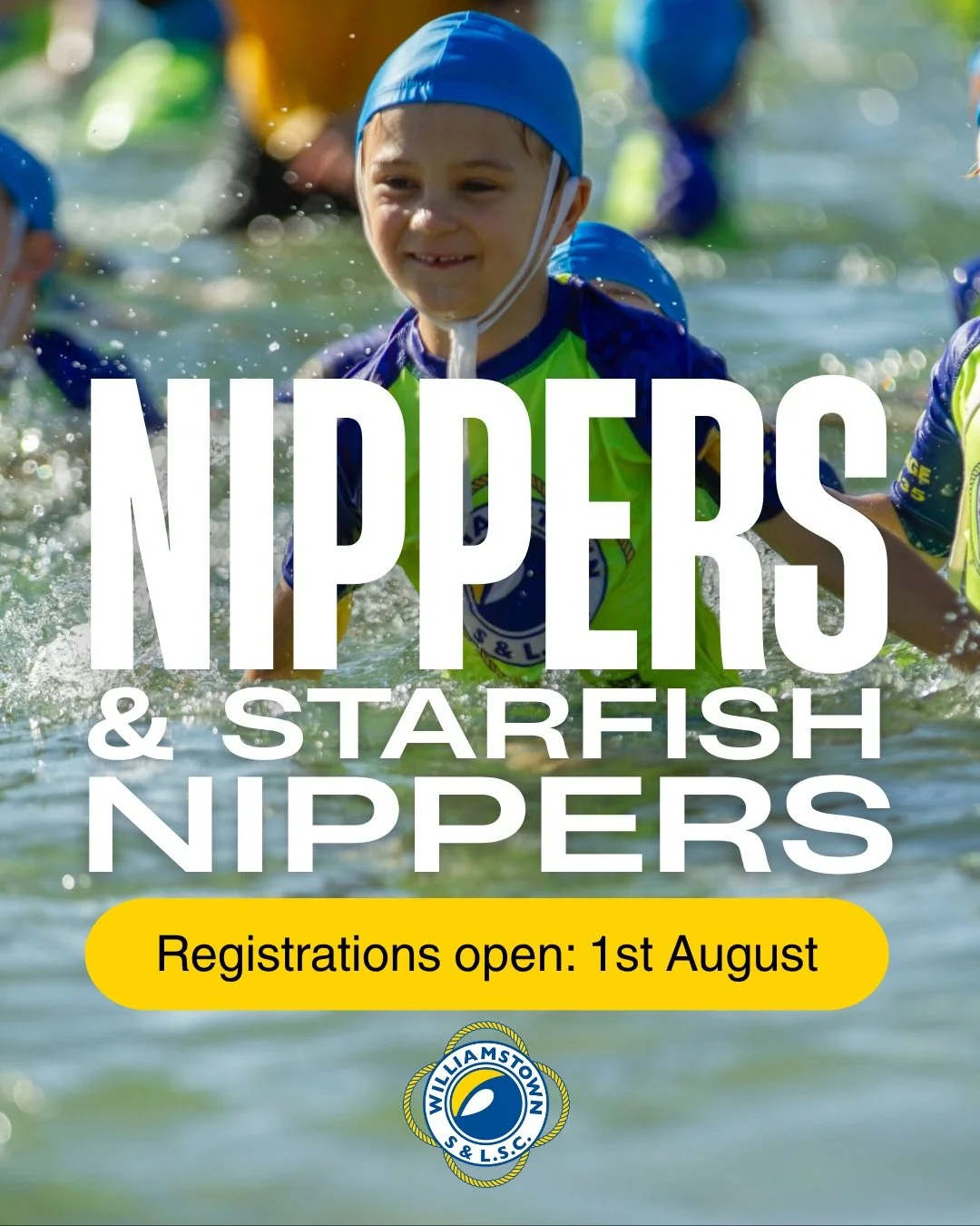 Registration for the Nippers / Starfish Program opens on 1 August and closes 30 September - or beforehand, if it reaches capacity.

Nippers/Starfish children are registered once their membership renewal is approved and payment for the program is made