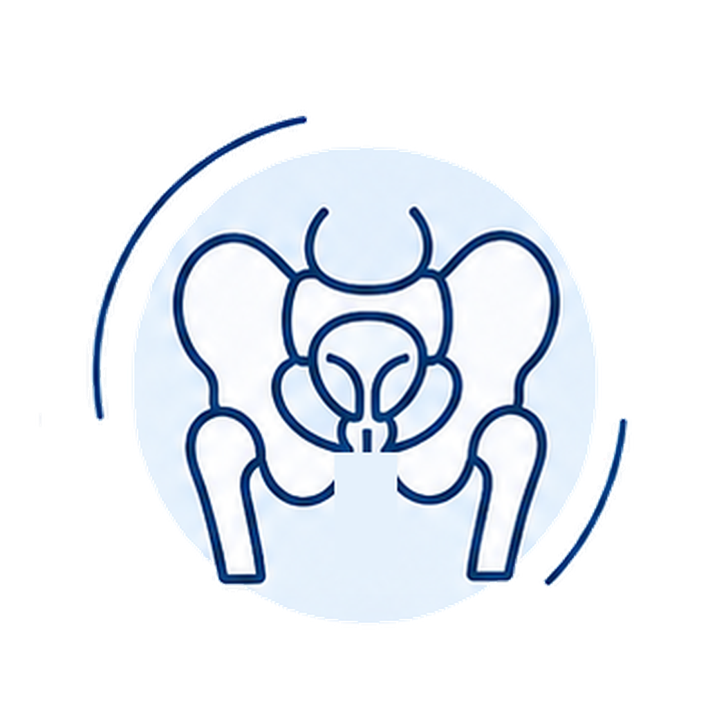 Illustrazione stilizzata del bacino e del sistema urogenitale per disturbi pelvici e urogenitali