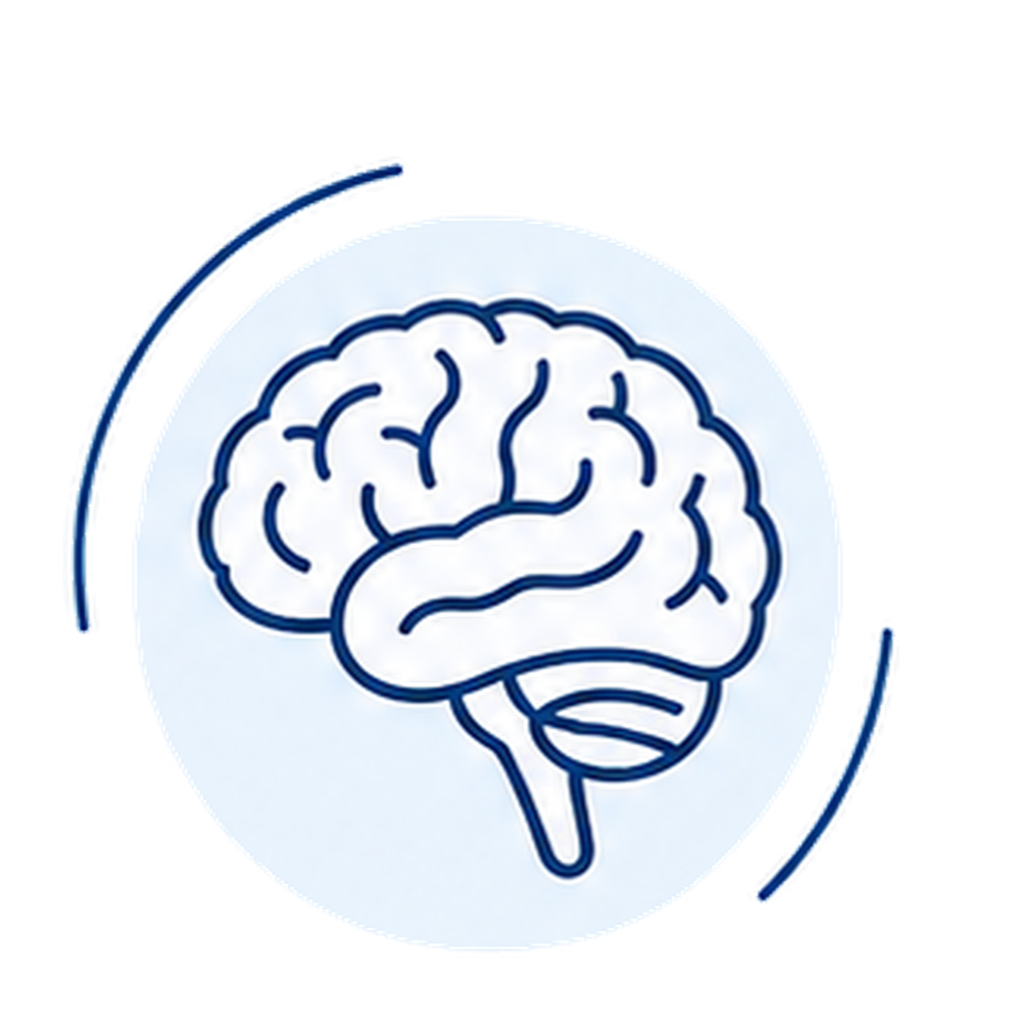 Illustrazione stilizzata del cervello per supporto osteopatico nelle malattie neurodegenerative