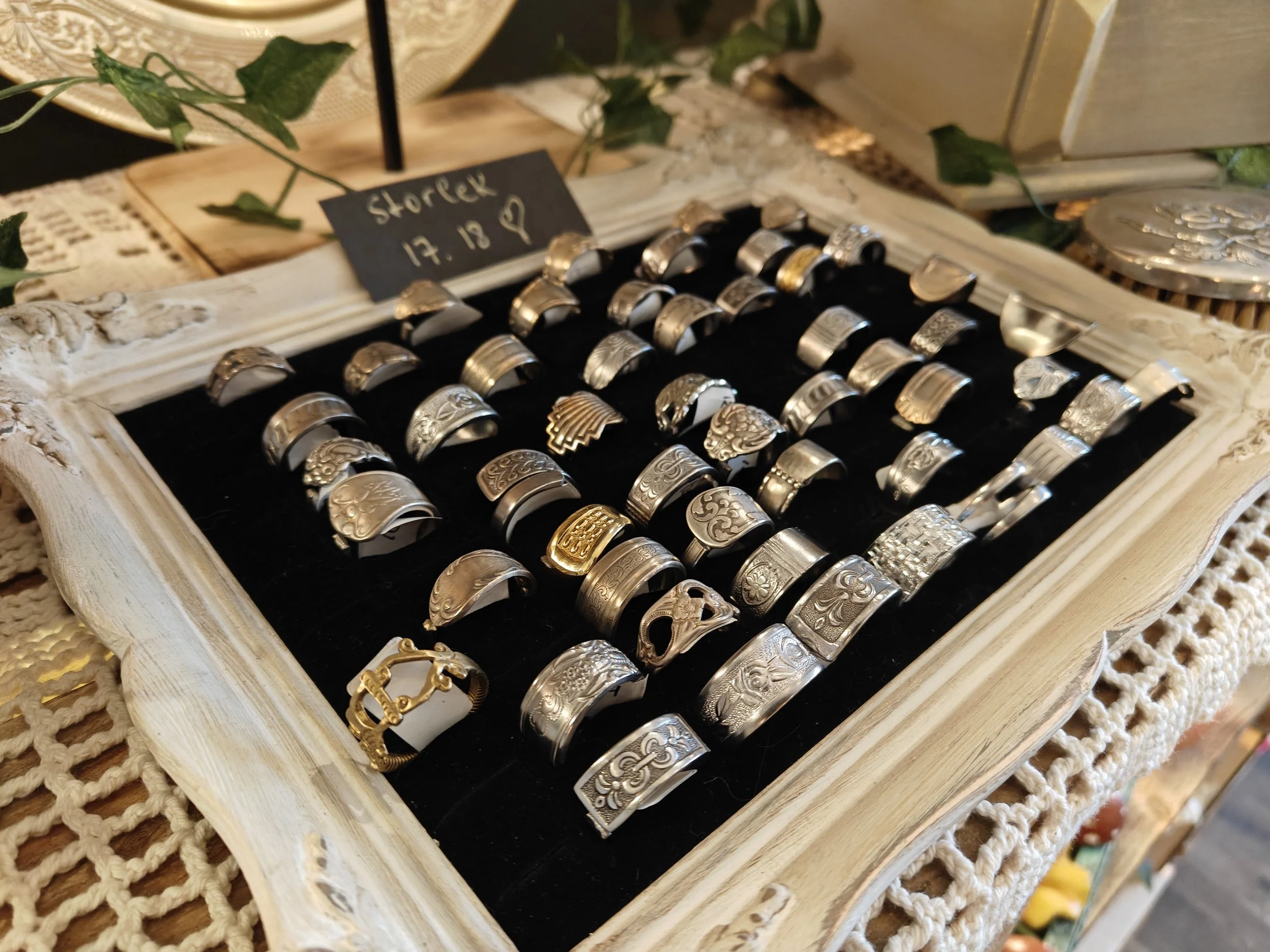 ringar av gamla silverbestick