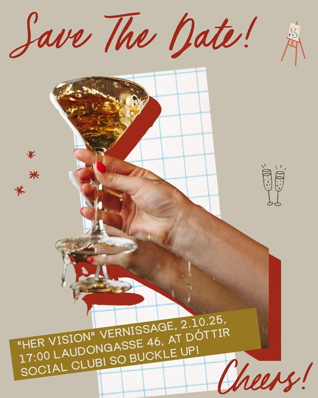 SAVE THE DATE! 2.10.25 “HER VISION” Vernissage.
17:00 Laudongasse 46, @dottirinvienna  Social Club! #ausstellung #exhibition #artexhibition #savethedate #art #femaleartists #womenartists