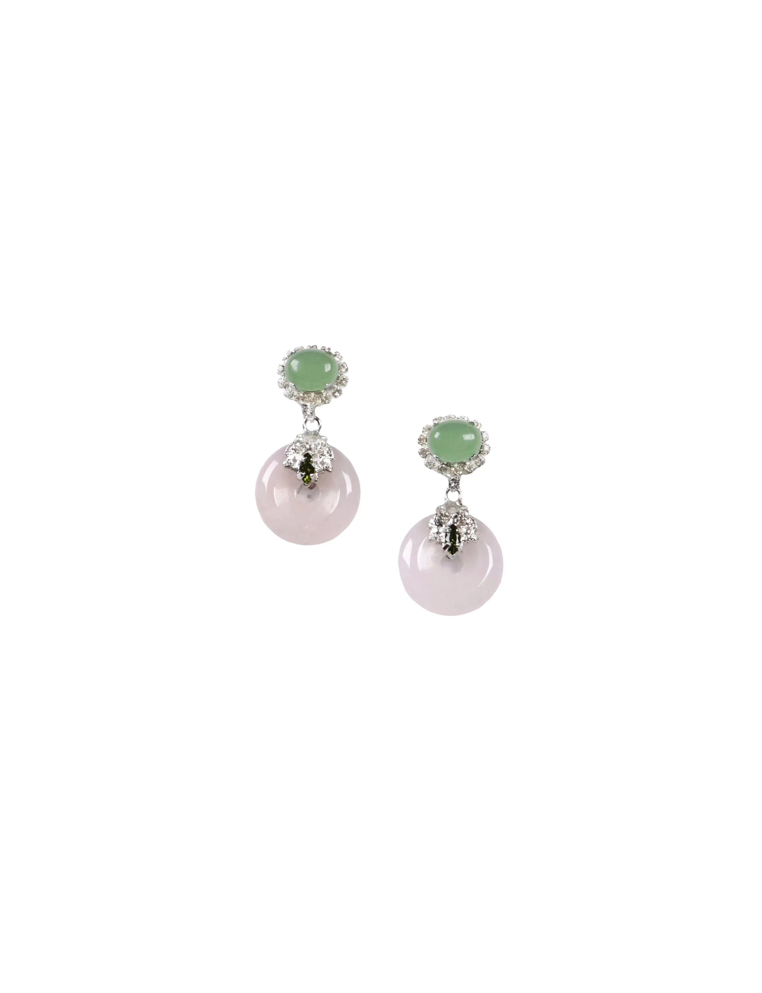 Pink Jade Donut Earrings