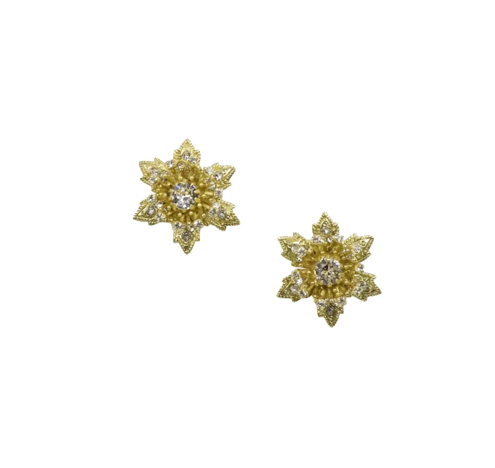CRYSTAL EARRING ON GOLD