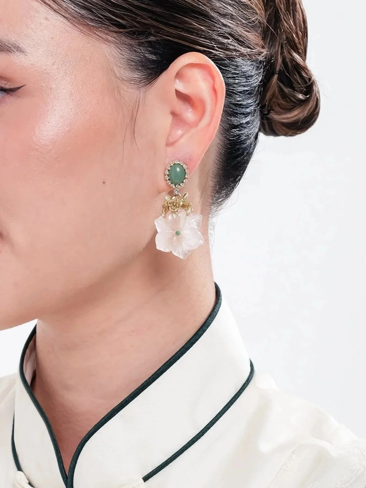 Pink Jade Blossom Earrings