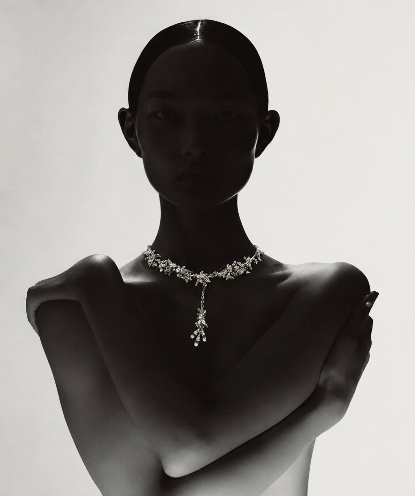 Even in the shadows, every detail sparkles.

Featuring our Signature drop Le Fleur necklace &mdash; sculpted with intention and designed to rest perfectly like a garden in bloom.

#epajewel