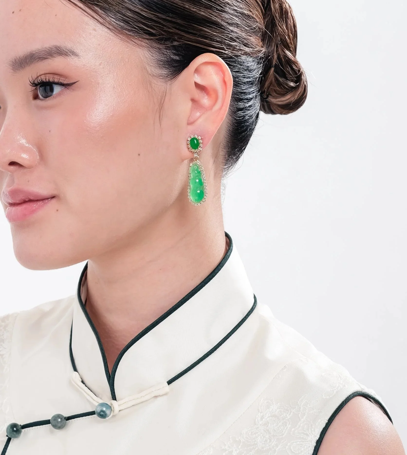 Green Pea Jade Earrings